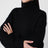 Nola black turtleneck sweater in wool and cashmere