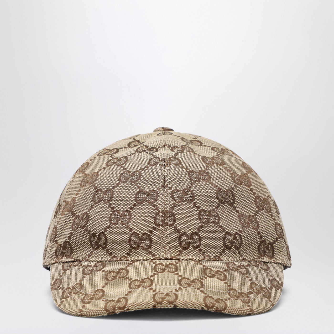 Casquette de baseball en tissu GG beige et ébène