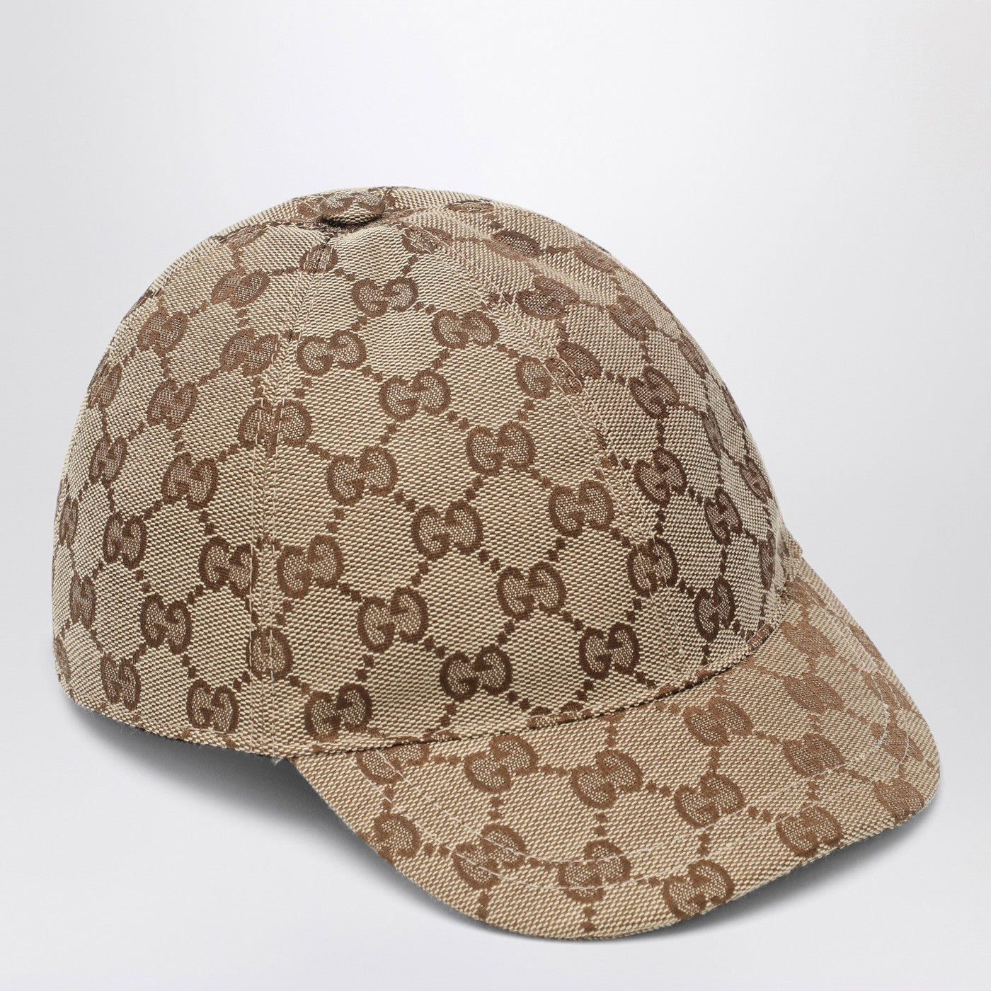 Casquette de baseball en tissu GG beige et ébène