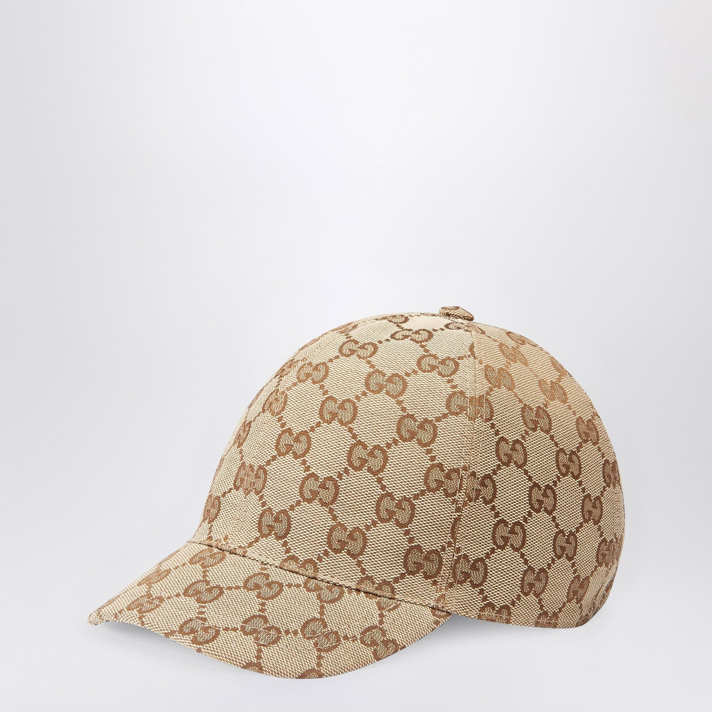 Baseballcap aus Original-GG-Gewebe in Beige und Ebenholz