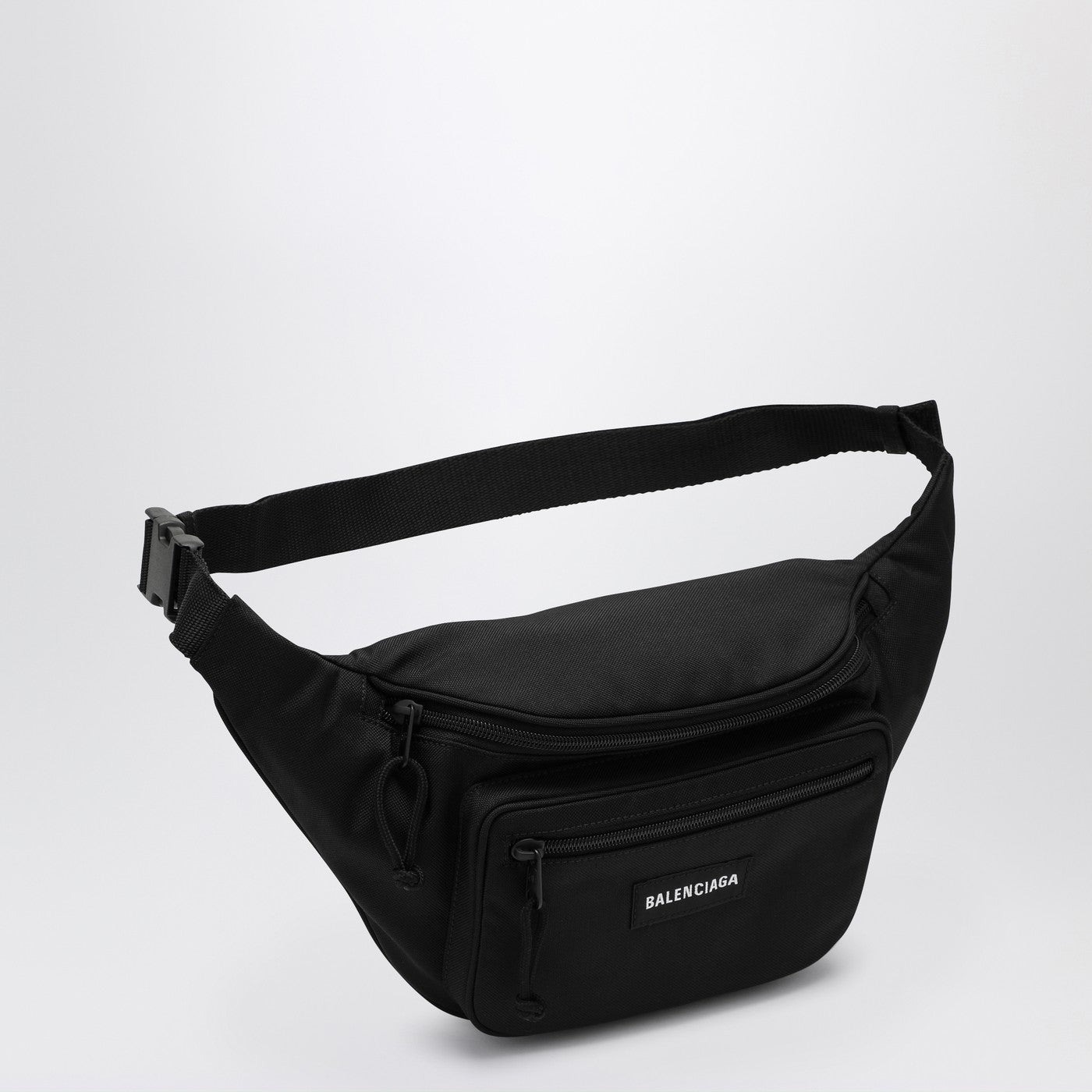 Explorer black nylon belt bag with logo