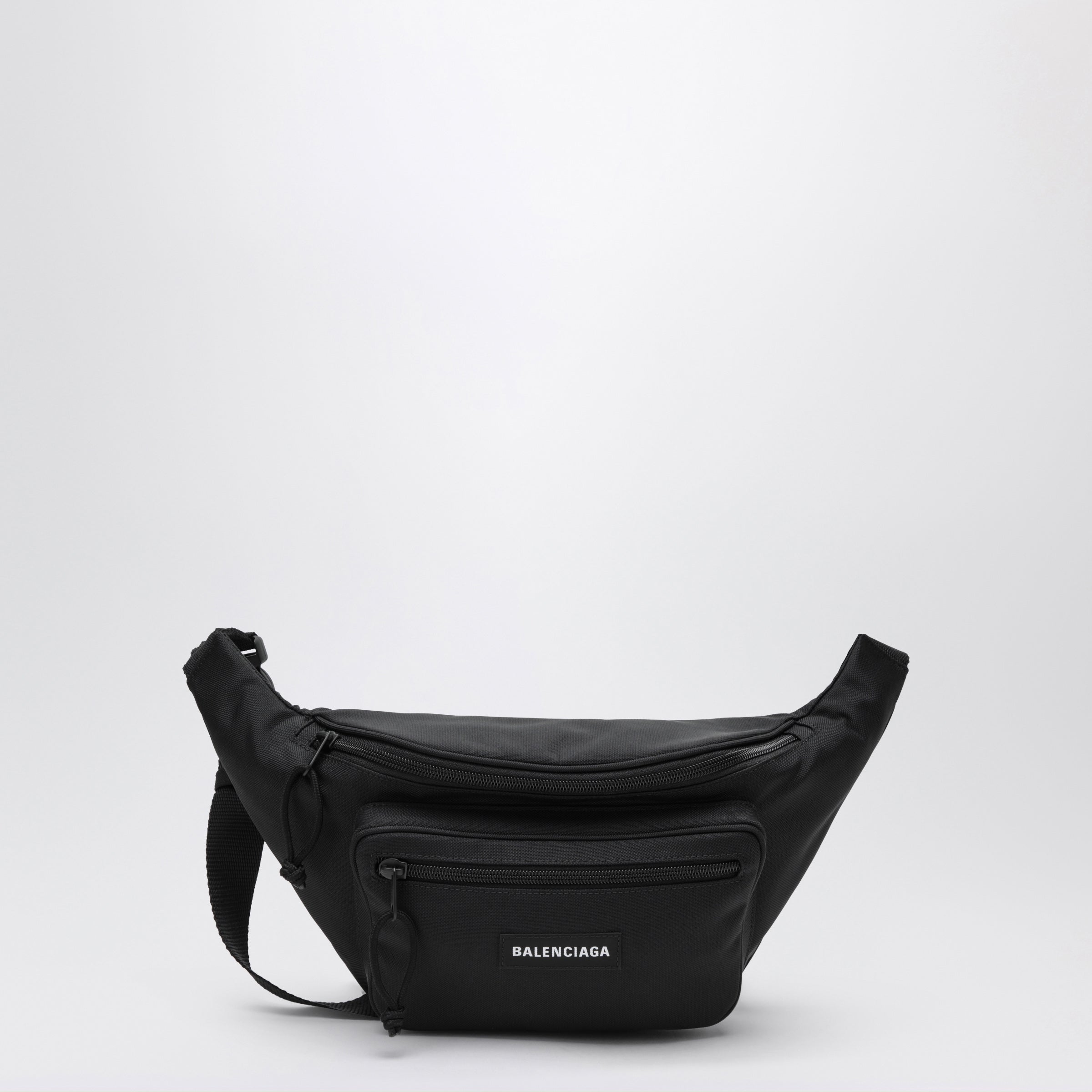 Balenciaga Explorer black nylon belt bag with logo | TheDoubleF