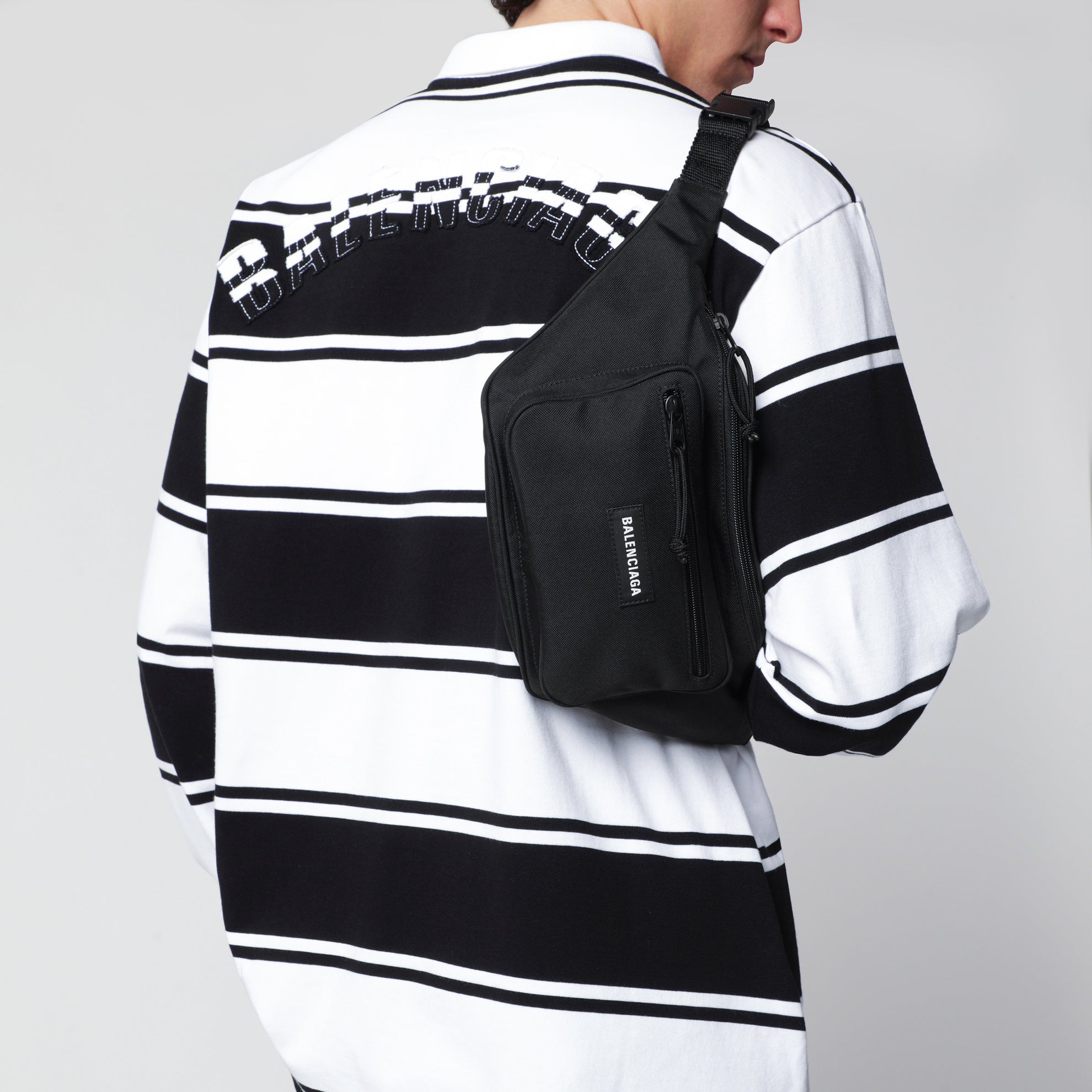 Sac banane Explorer en nylon noir avec logo