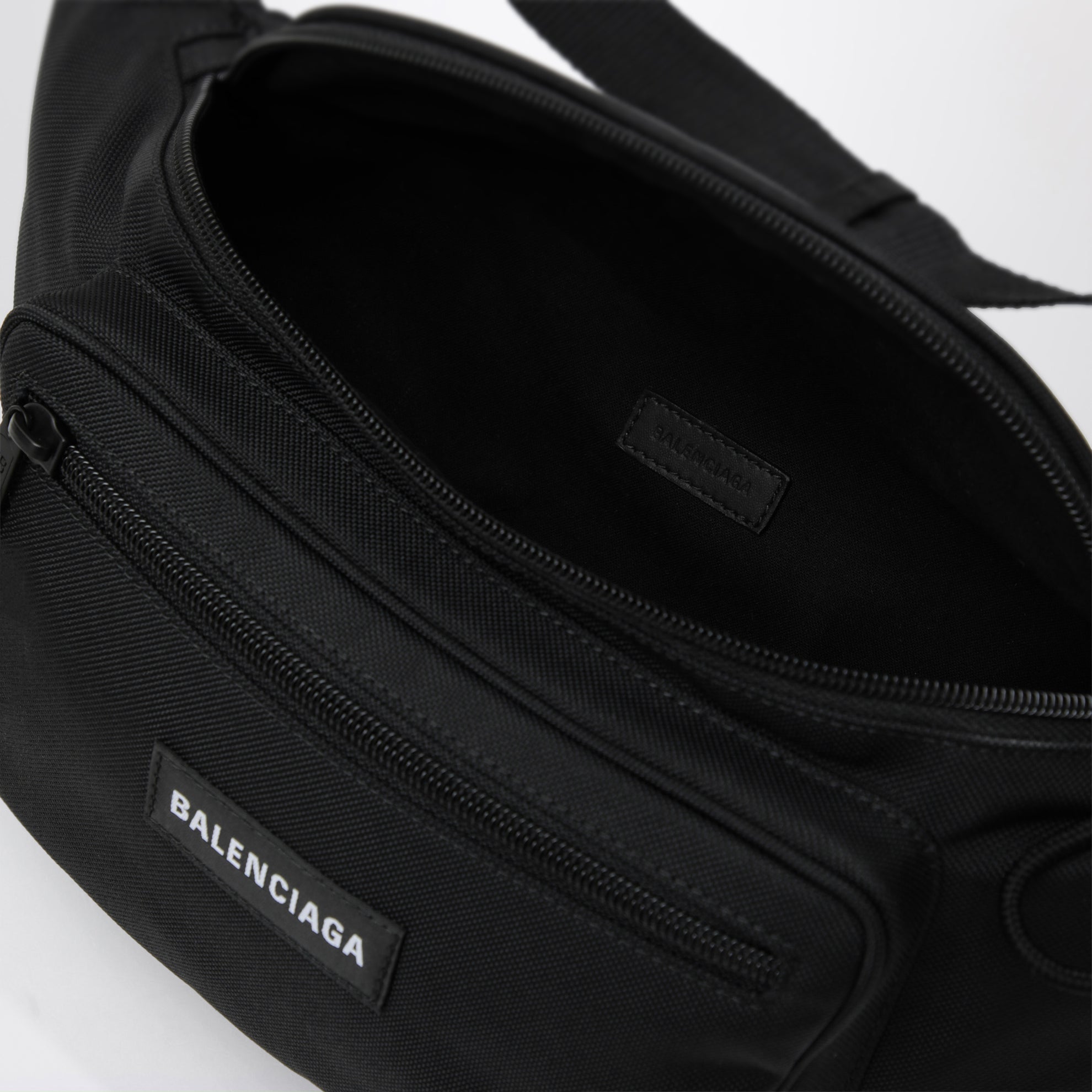 Sac banane Explorer en nylon noir avec logo