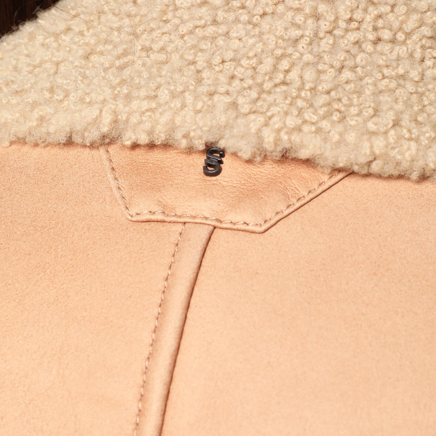 Nude leather bomber jacket