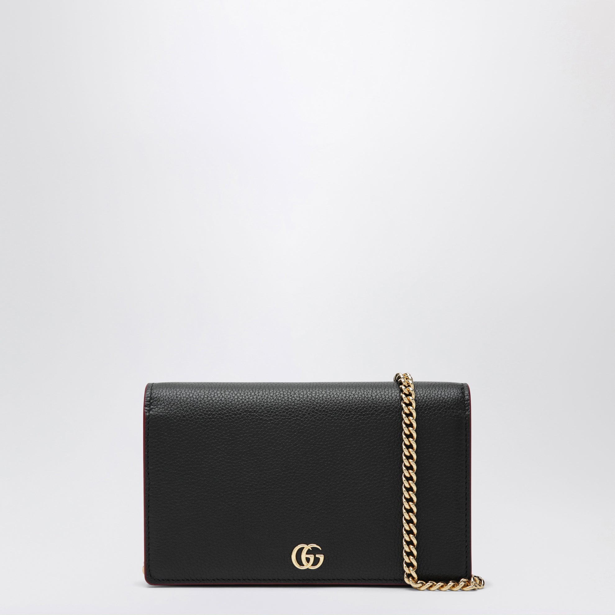GG Marmont wallet with chain black/red