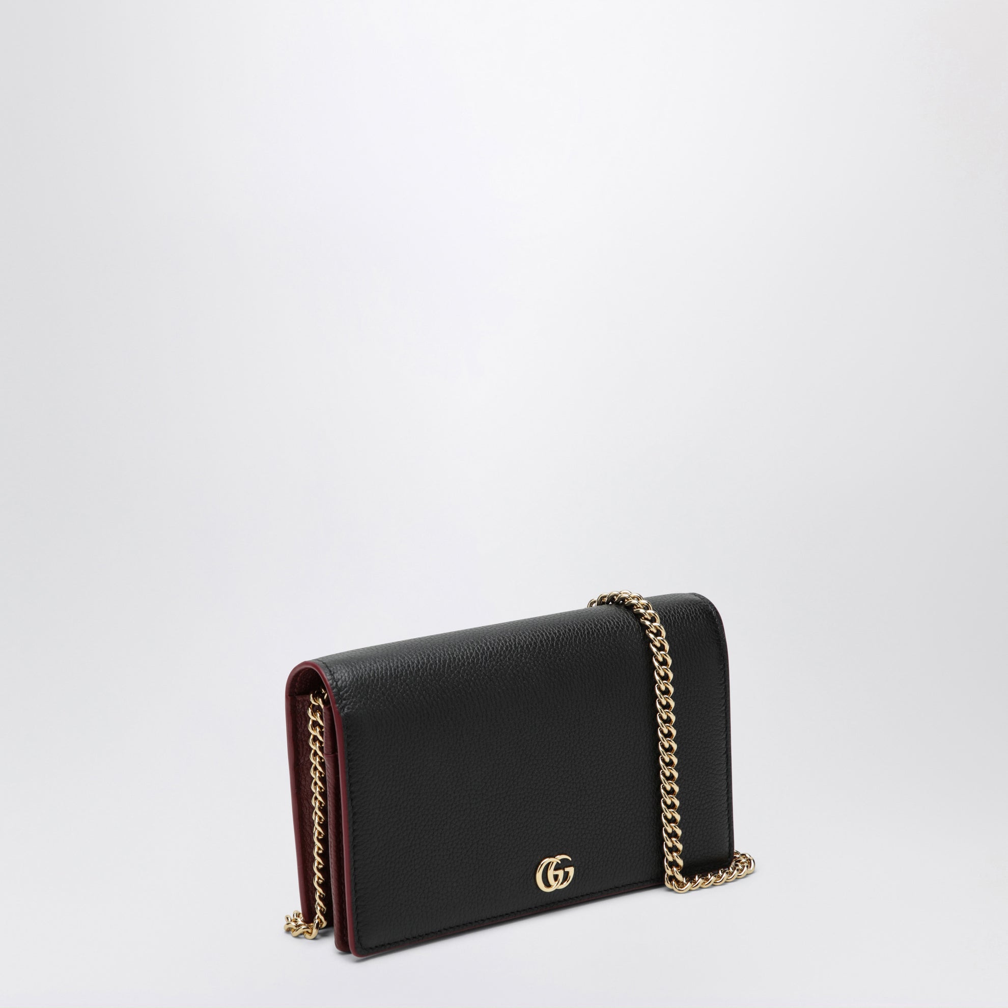 GG Marmont wallet with chain black/red