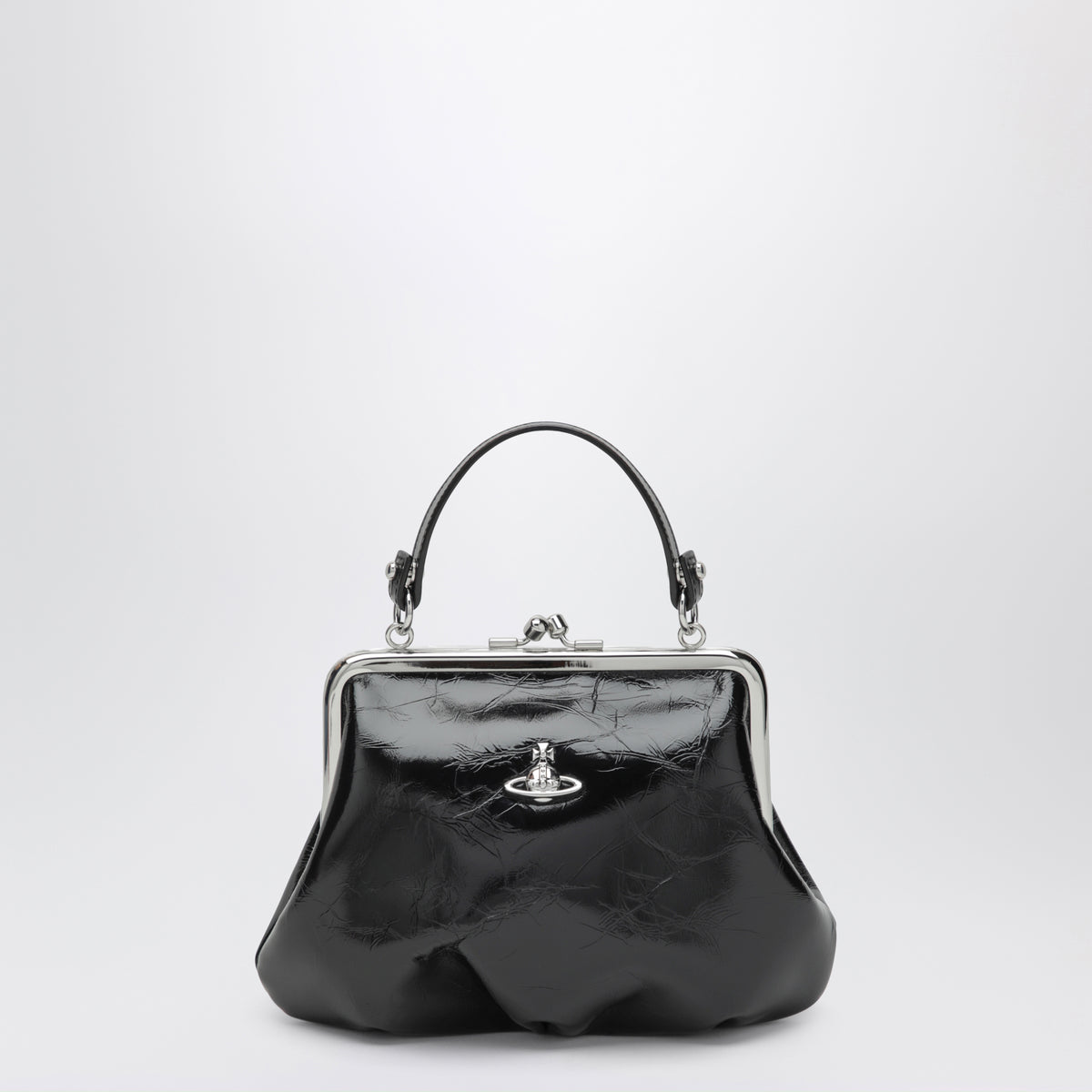Black Granny Frame Naplak handbag in leather