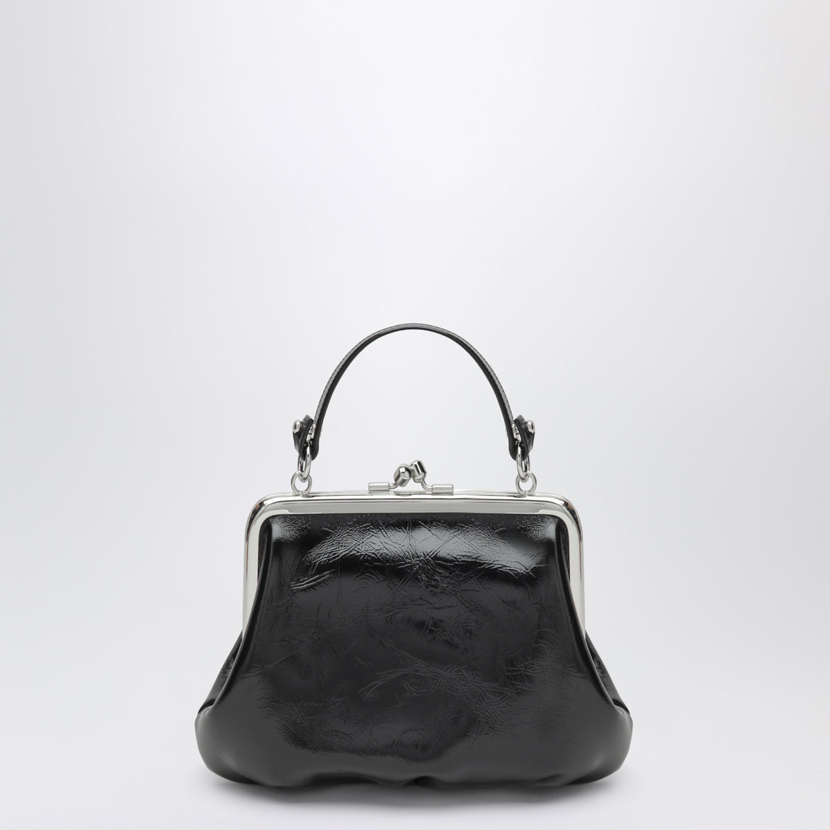 Black Granny Frame Naplak handbag in leather
