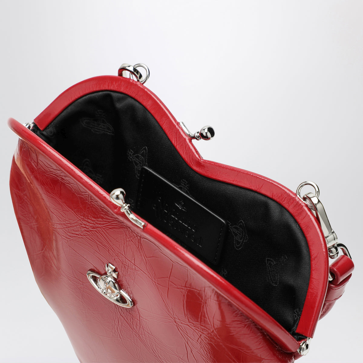 Borsa a tracolla Belle Heart rossa in pelle