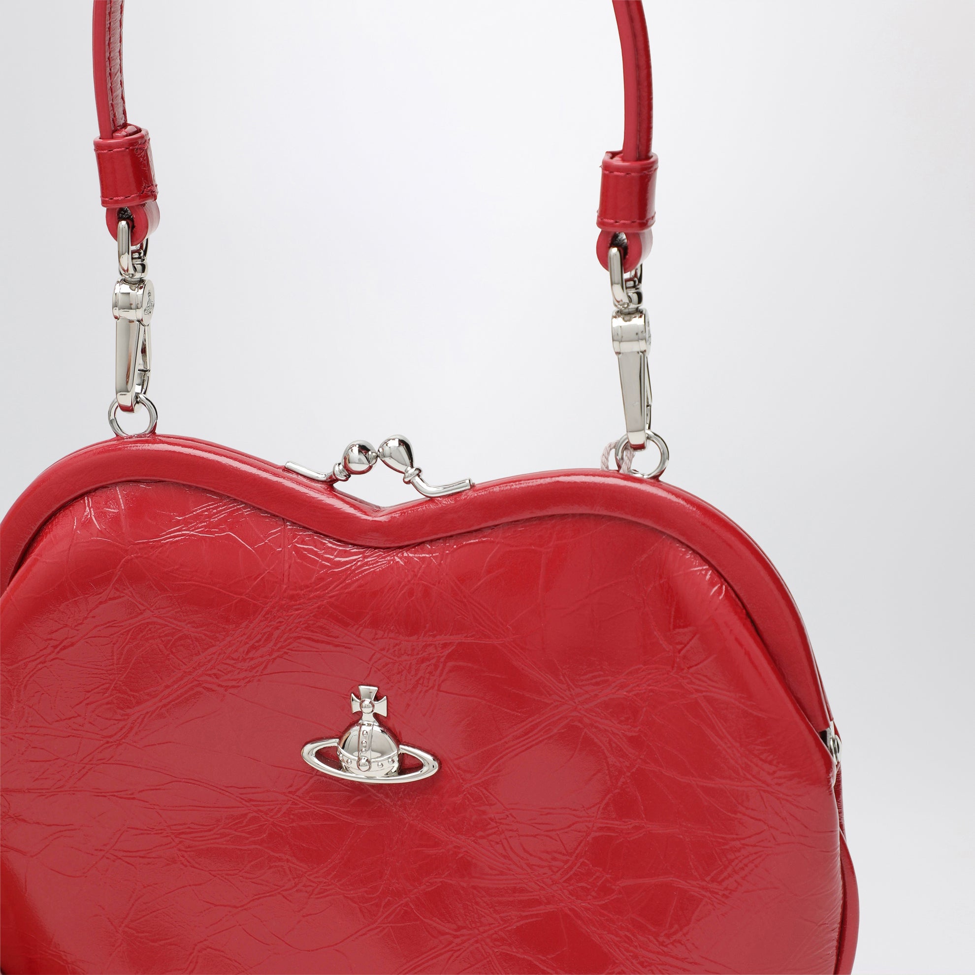 Borsa a tracolla Belle Heart rossa in pelle