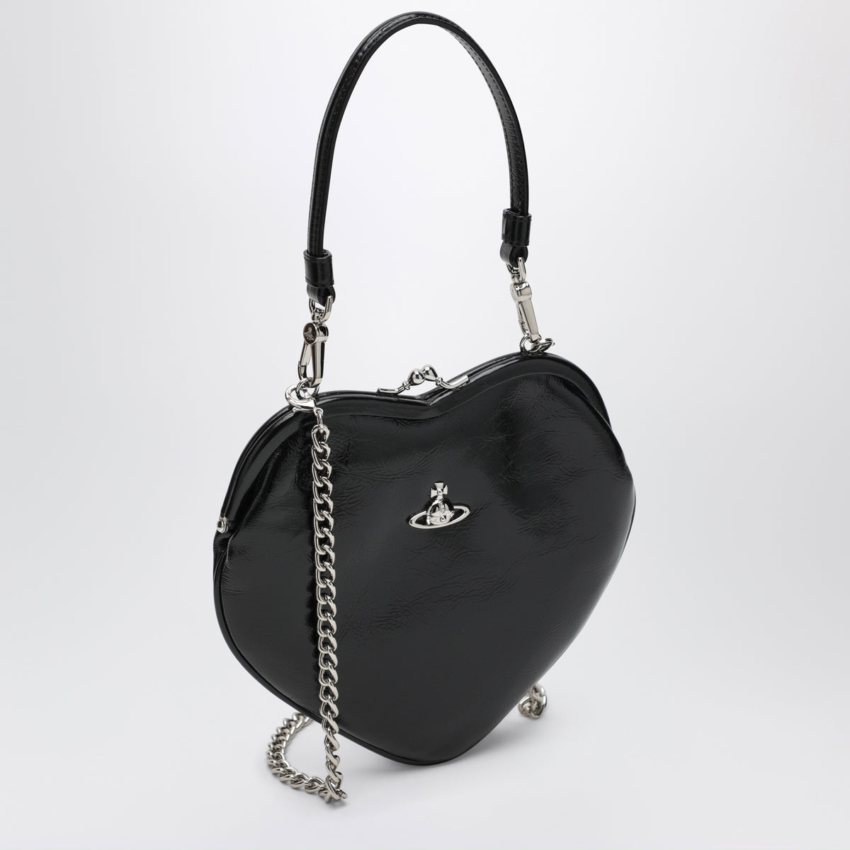 Borsa a tracolla Belle Heart nera in pelle