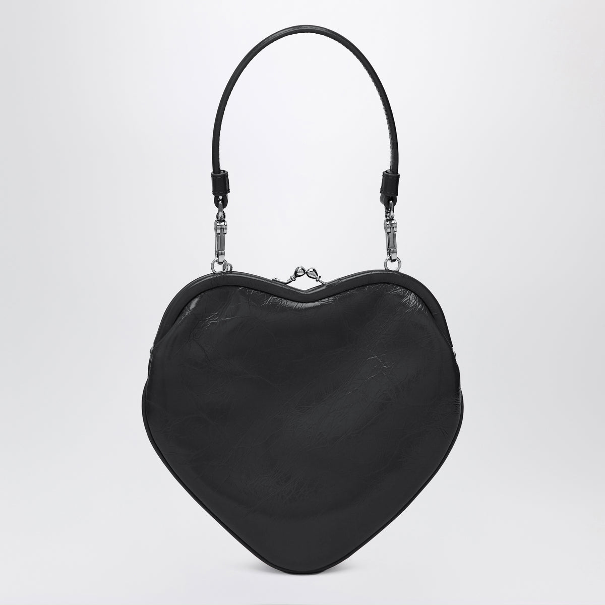 Borsa a tracolla Belle Heart nera in pelle