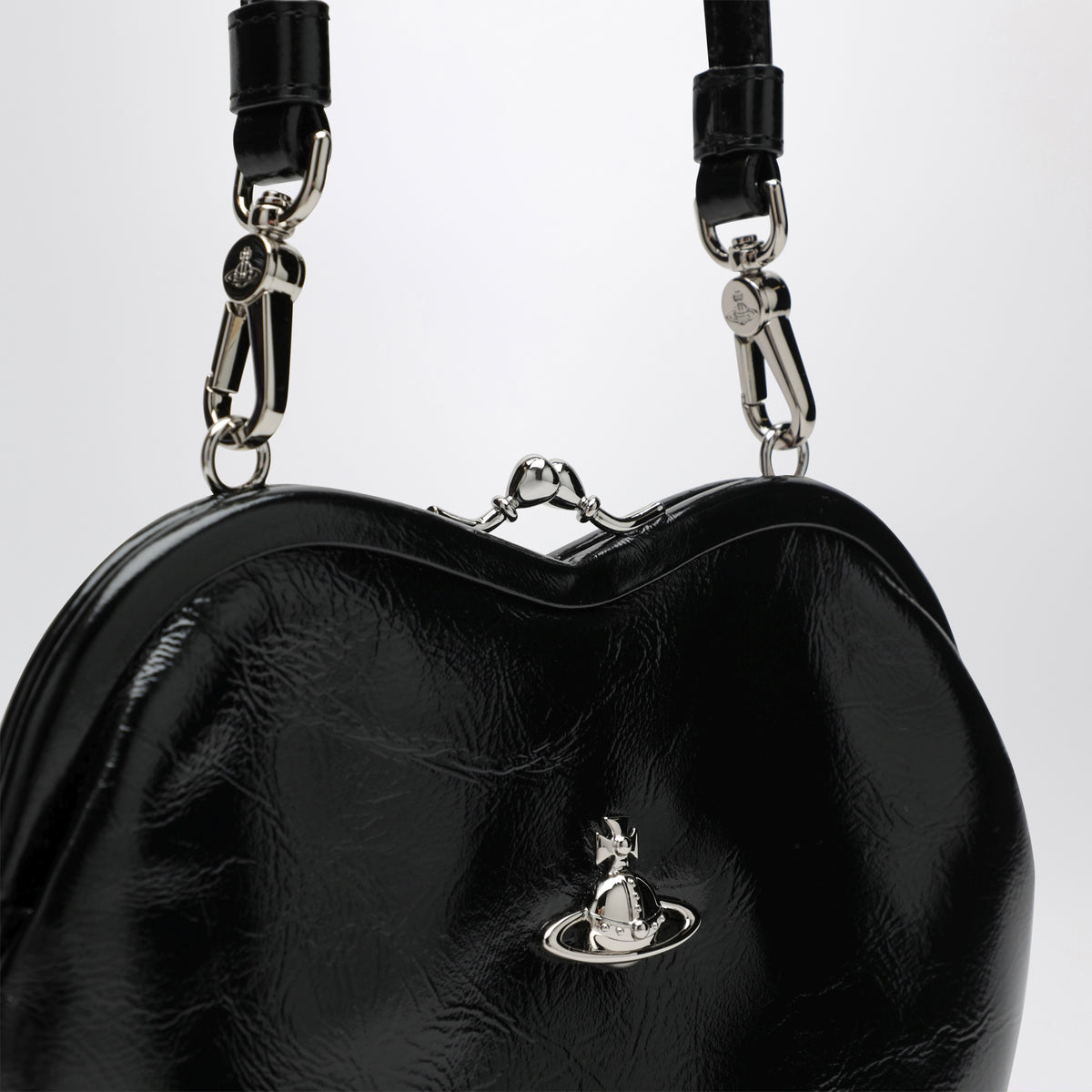 Borsa a tracolla Belle Heart nera in pelle