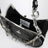 Black Charm bag in croc-effect patent leather