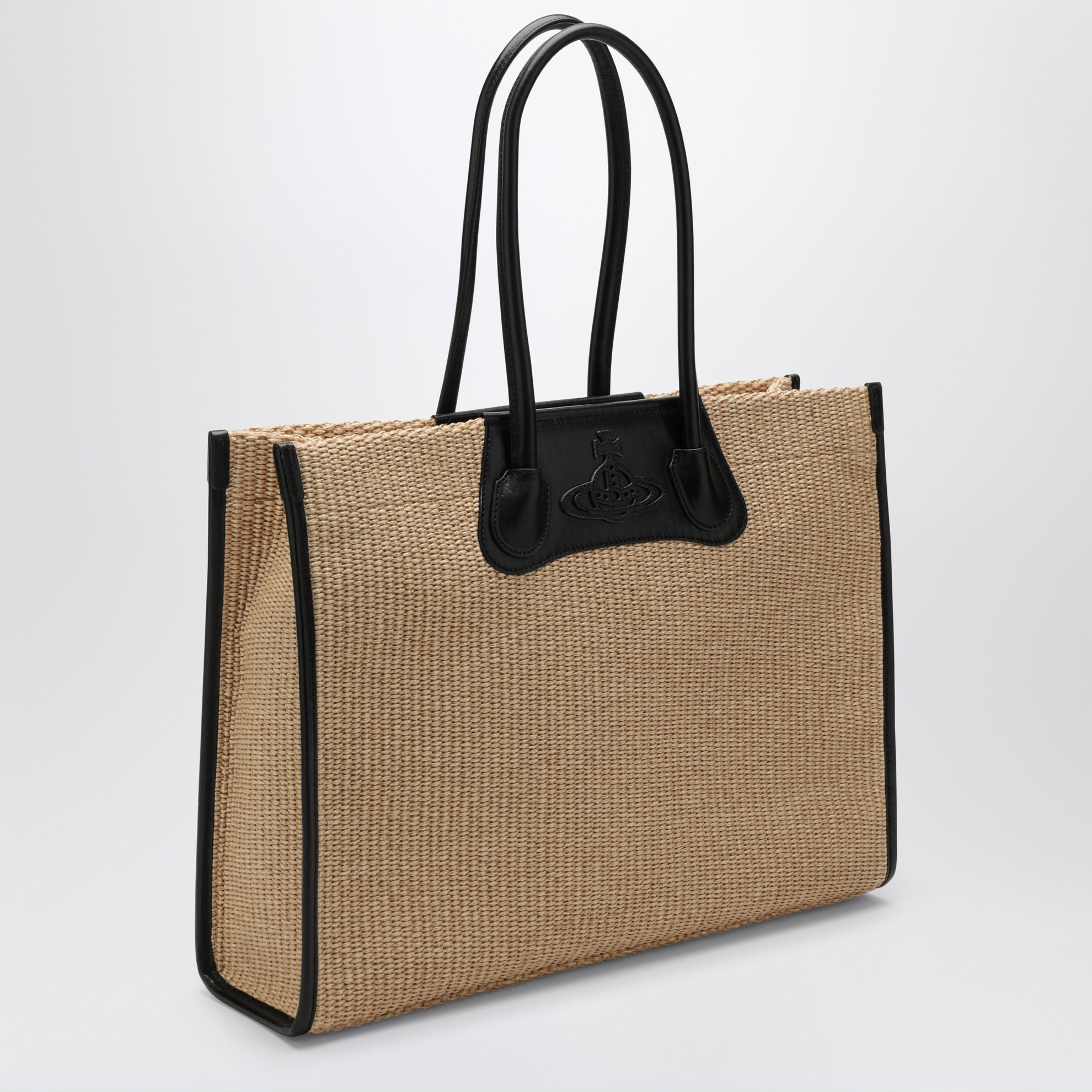 Borsa tote Troy effetto rafia color naturale