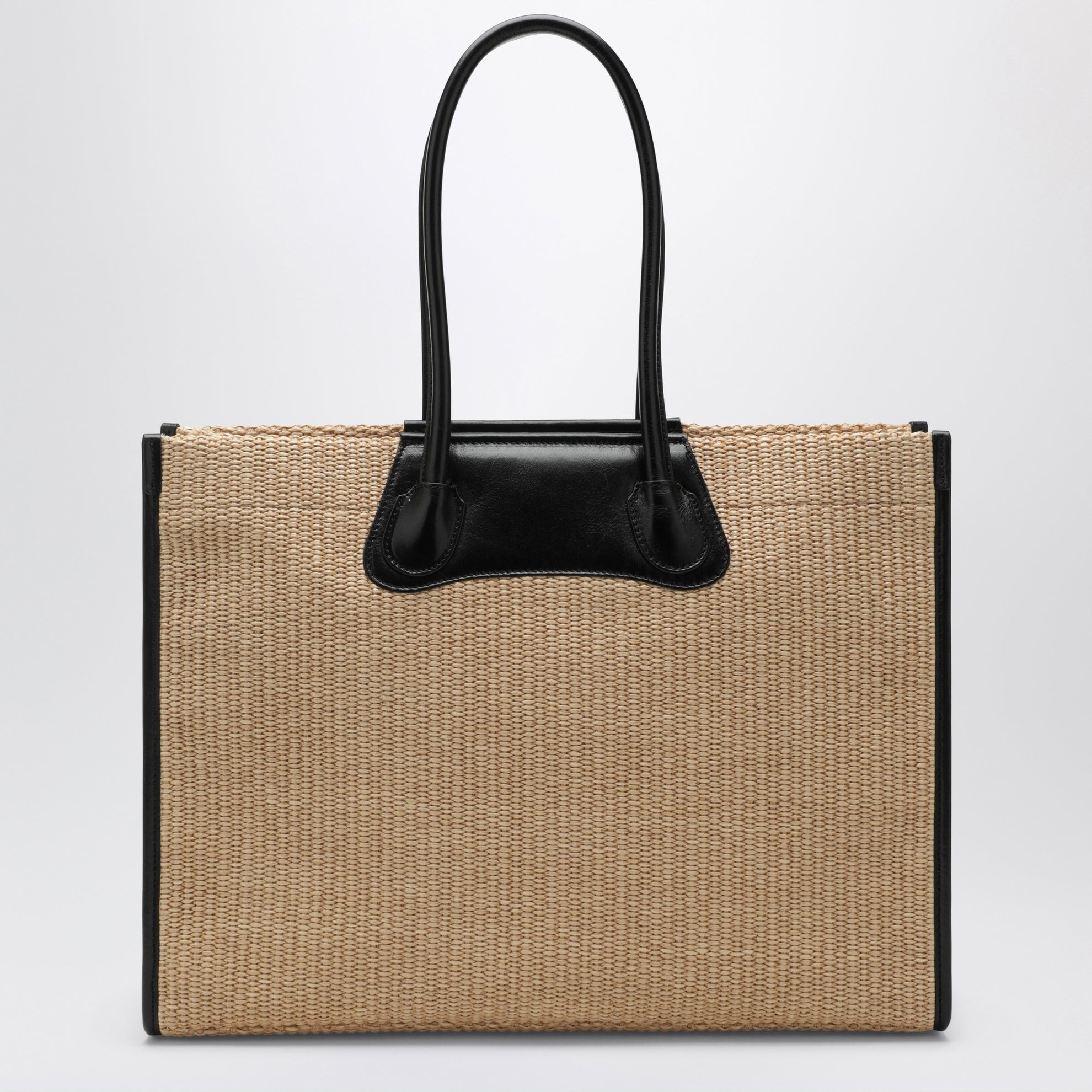 Borsa tote Troy effetto rafia color naturale