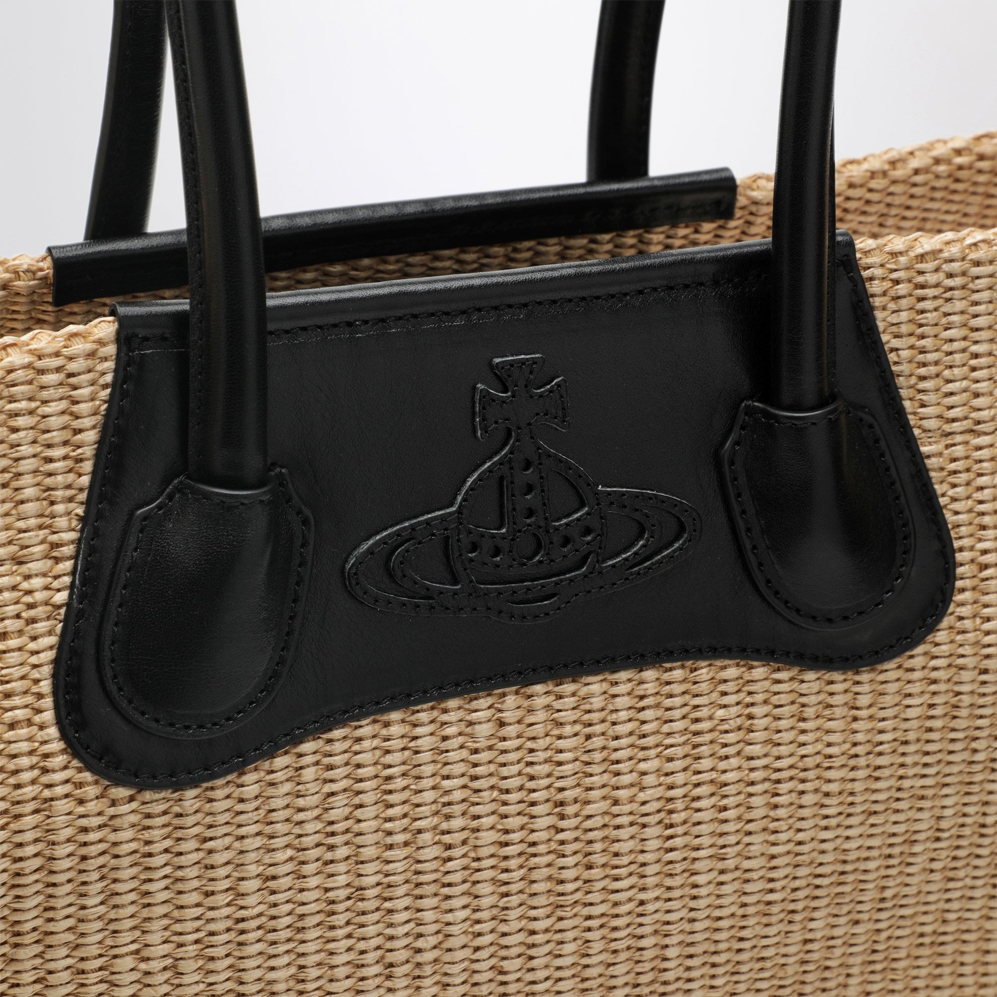 Borsa tote Troy effetto rafia color naturale