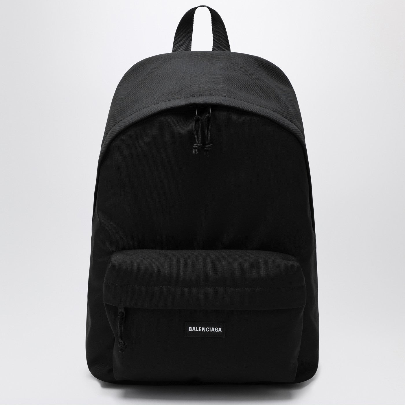 Black Explorer backpack with logo patch