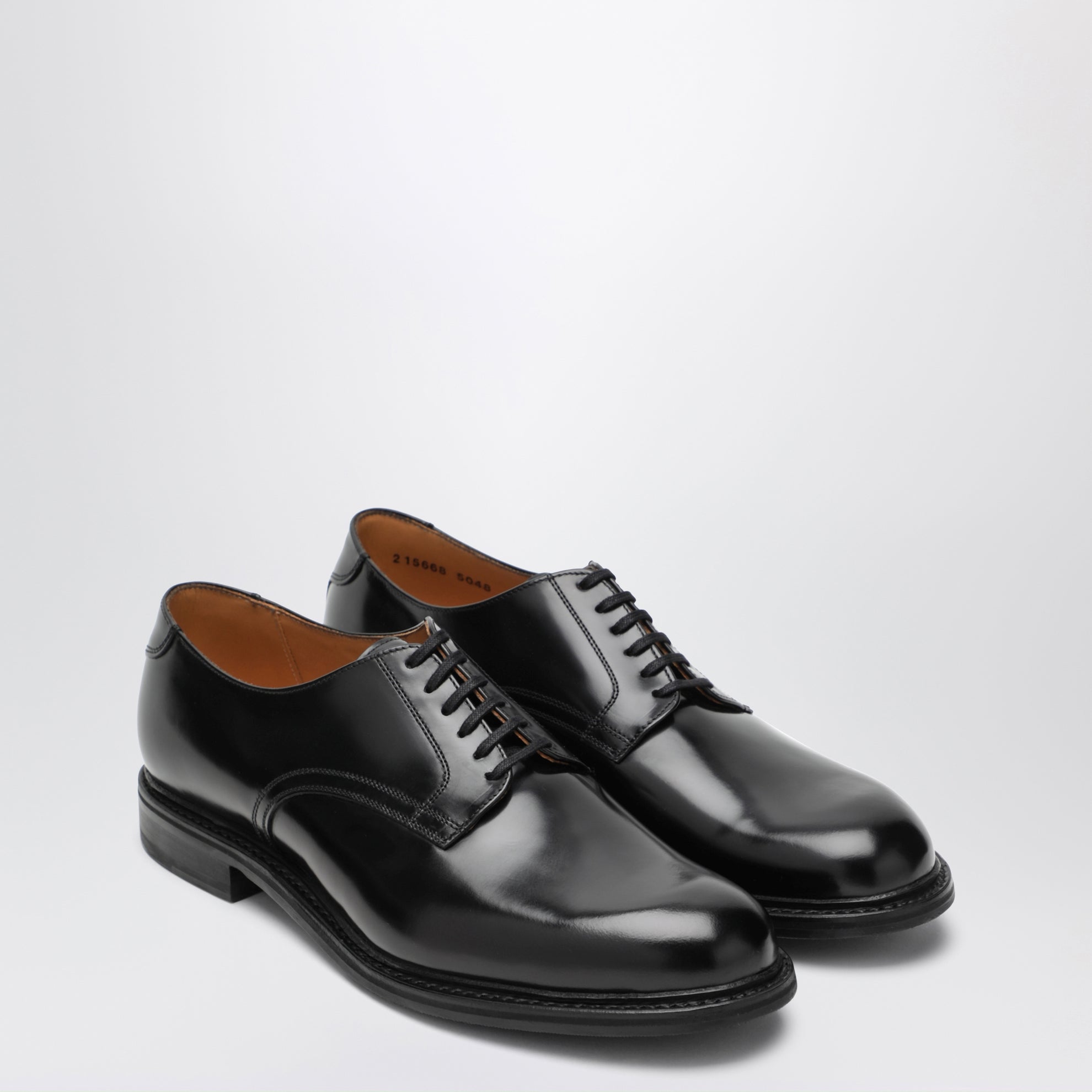 Schwarze Derby-Schuhe aus Leder
