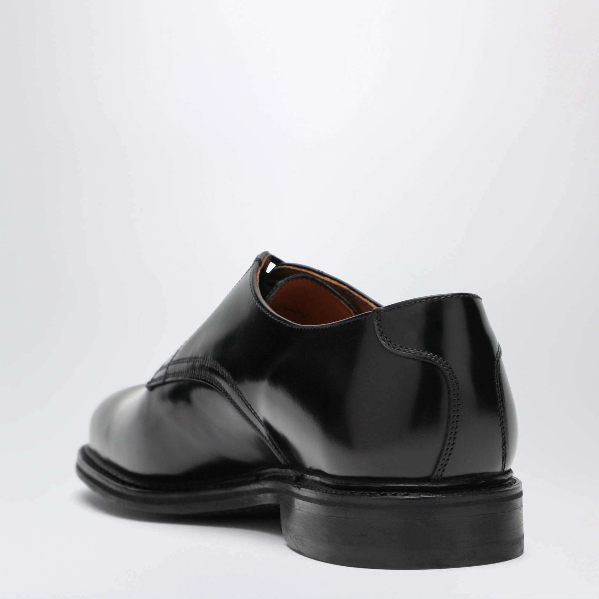 Schwarze Derby-Schuhe aus Leder