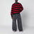 Black/Red striped sweater with distressed details