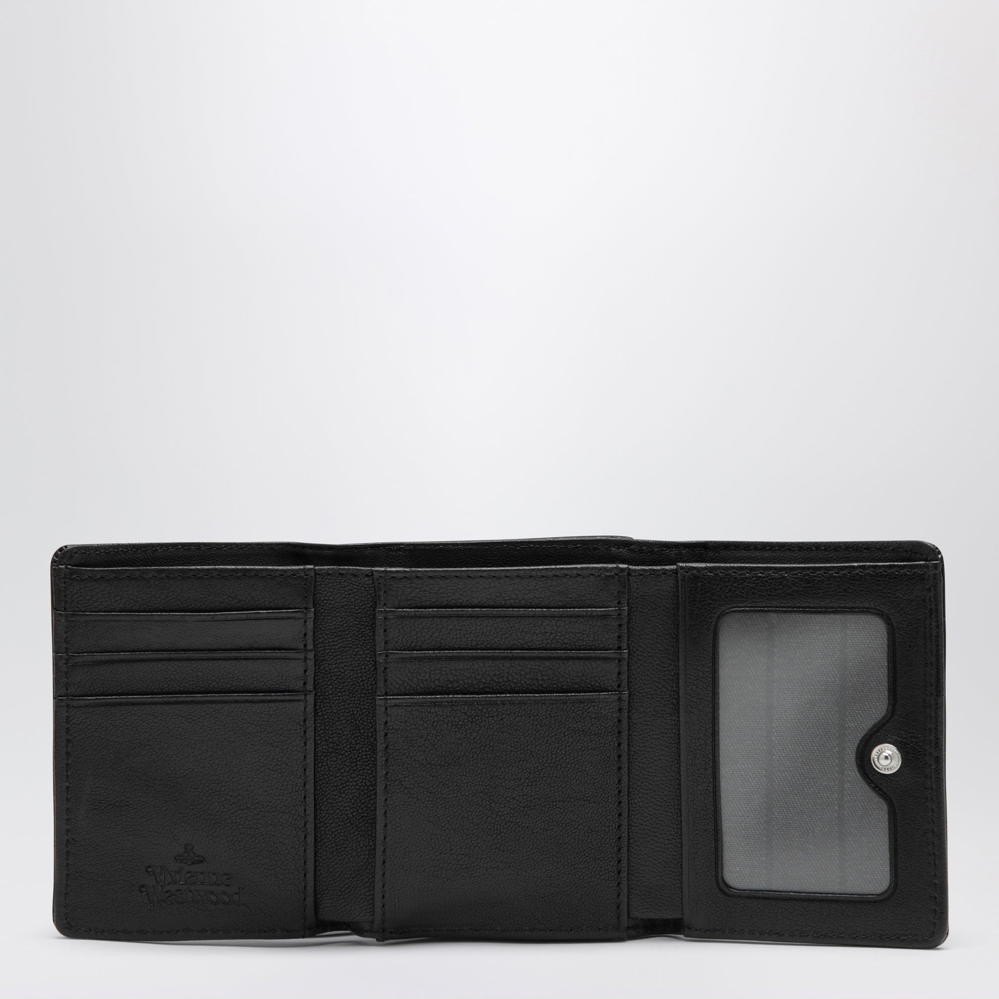 Portefeuille Small Frame noir en cuir de veau