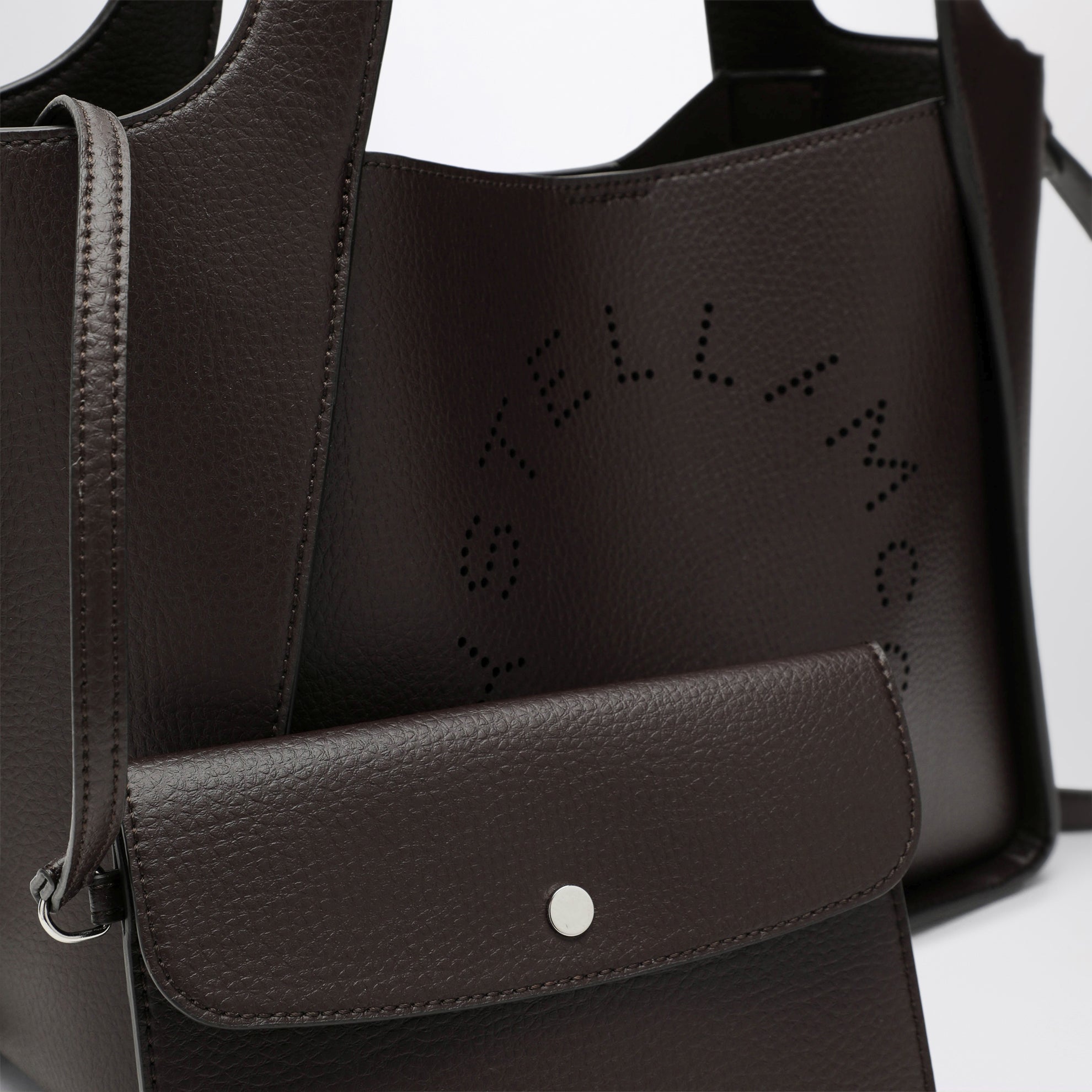 Borsa tote a tracolla chocolate in pelle vegana