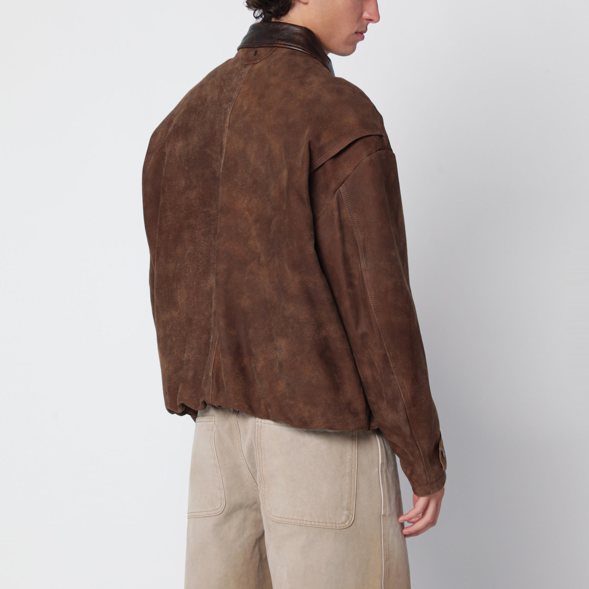 Brown jacket in vintage-effect suede