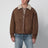 Brown coffee shearling jacket with zip