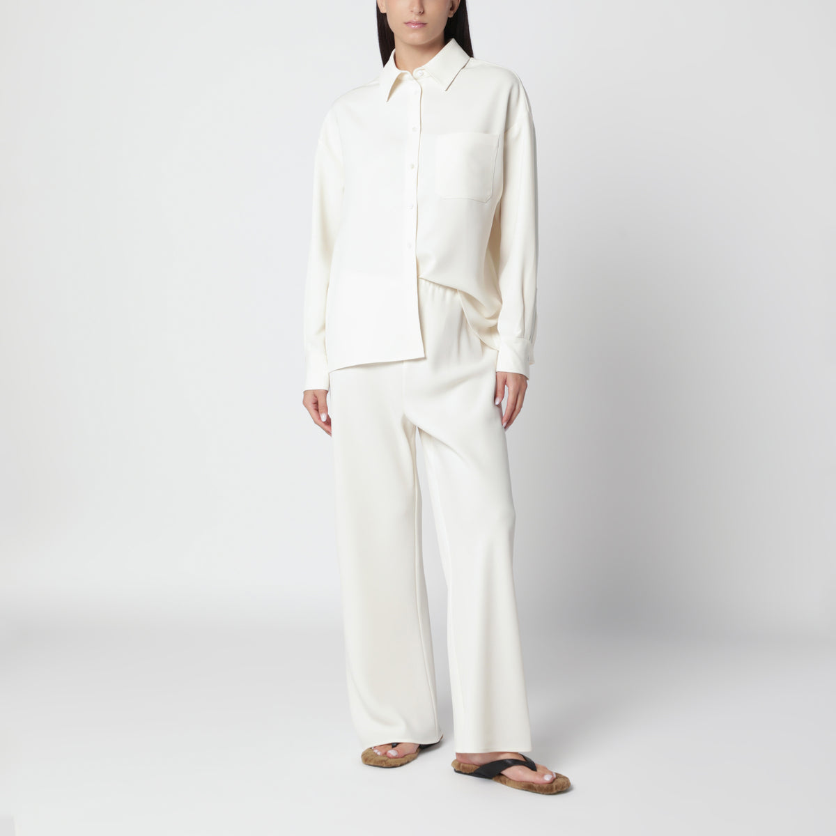 Pantaloni Bias Satin color vaniglia in raso