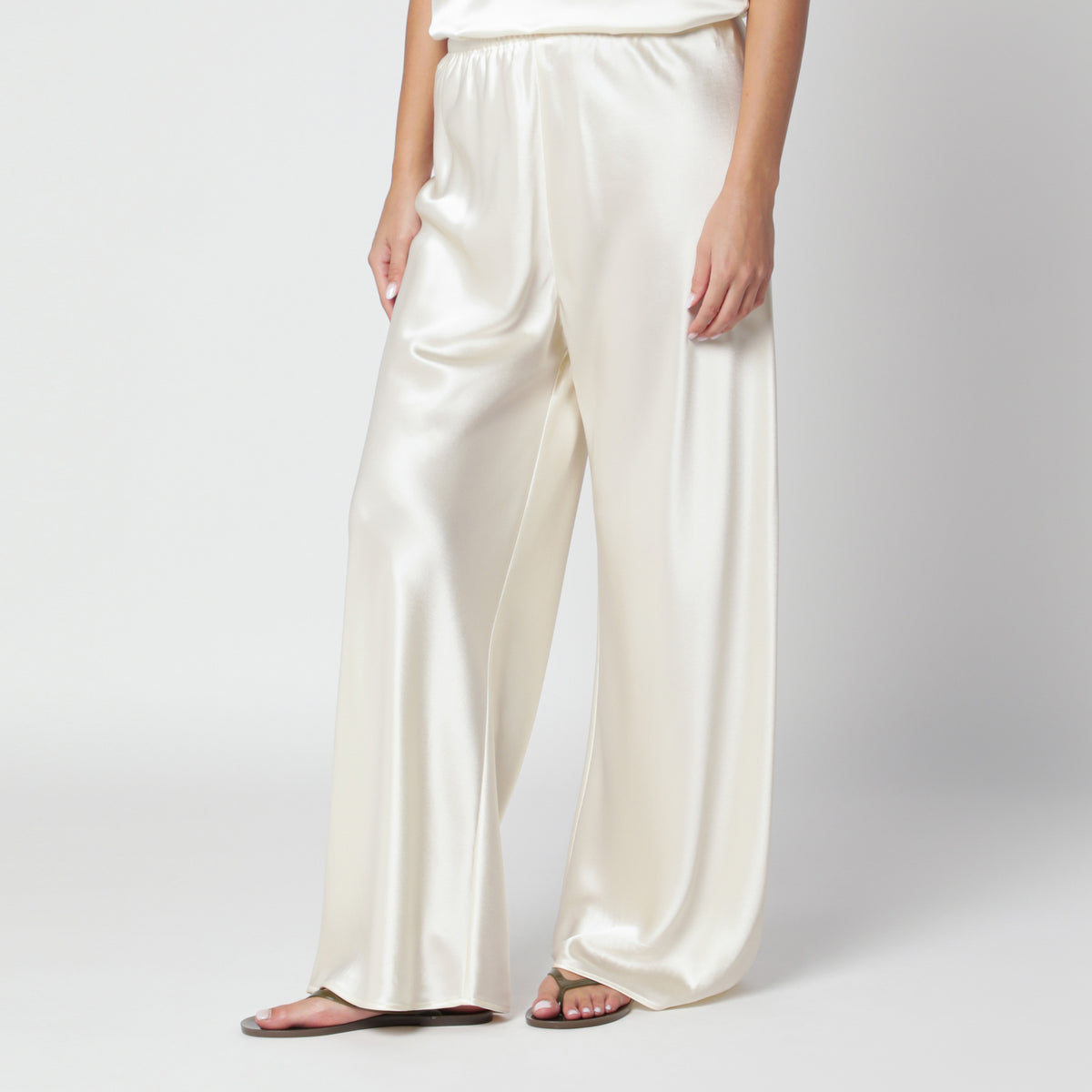 Pantaloni Bias Satin color vaniglia in raso