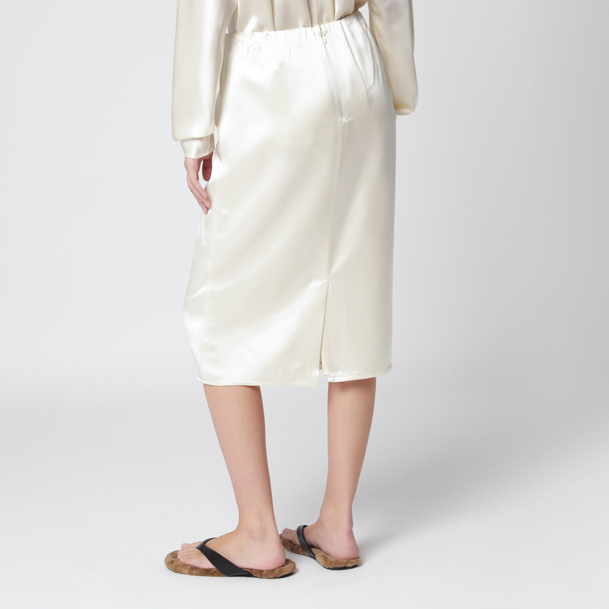 Jupe Liu vanille en satin