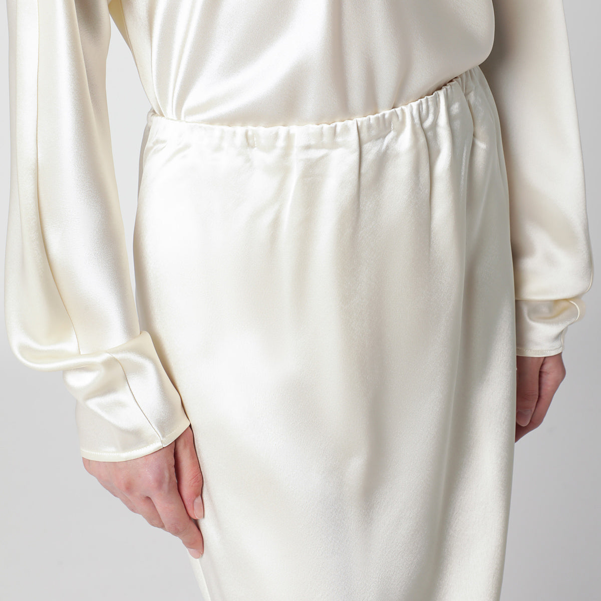 Jupe Liu vanille en satin