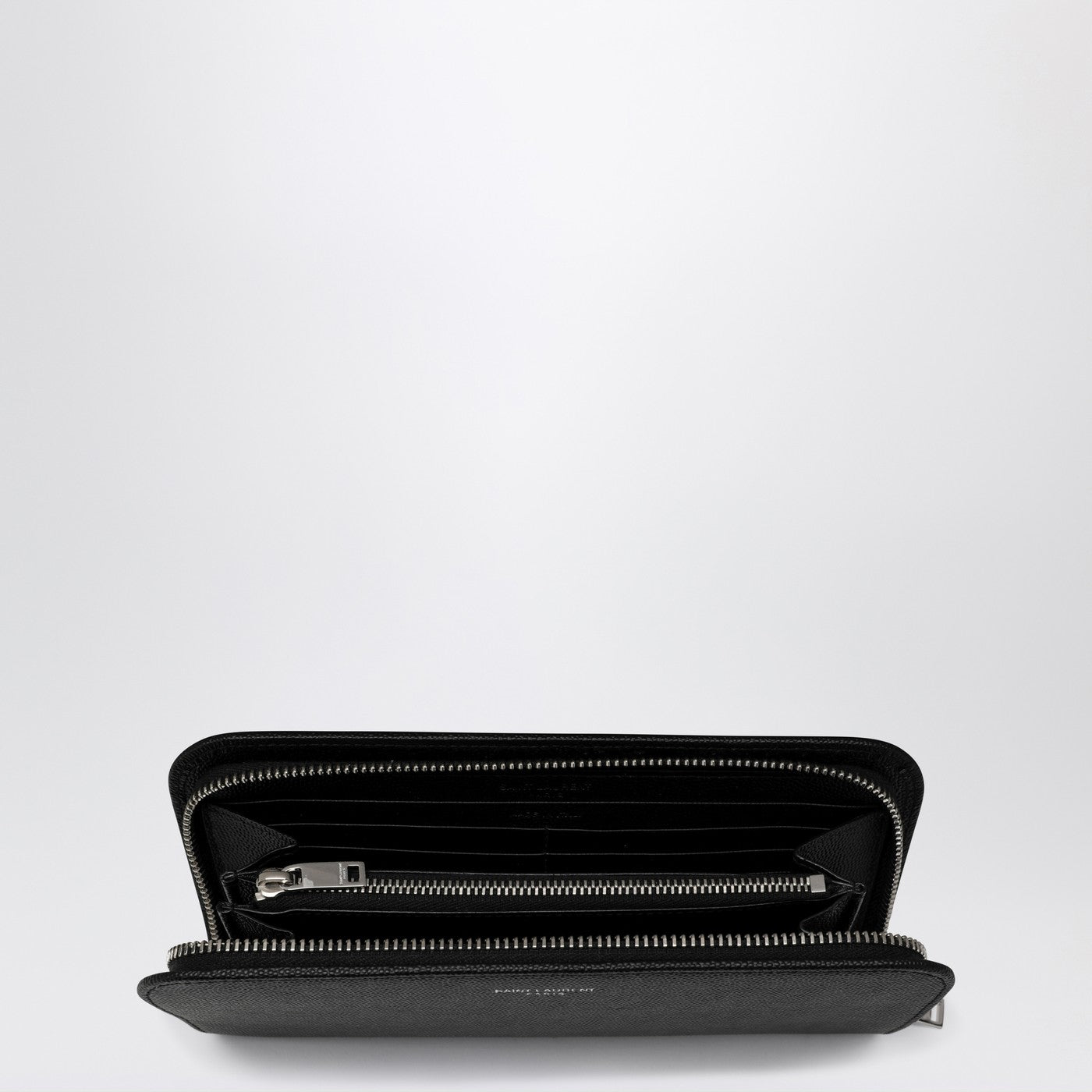 Black leather zip around wallet