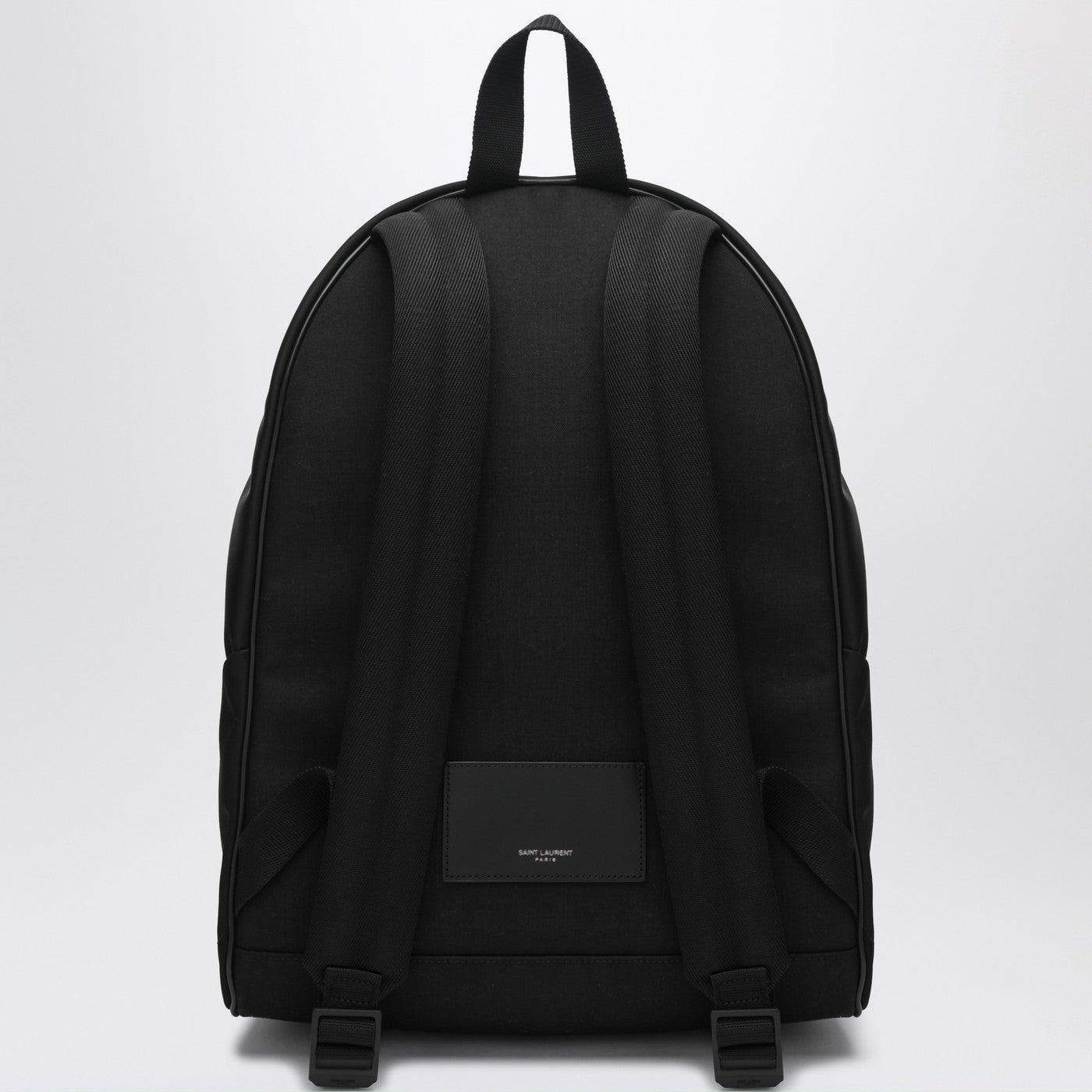 Black leather and nylon backpack
