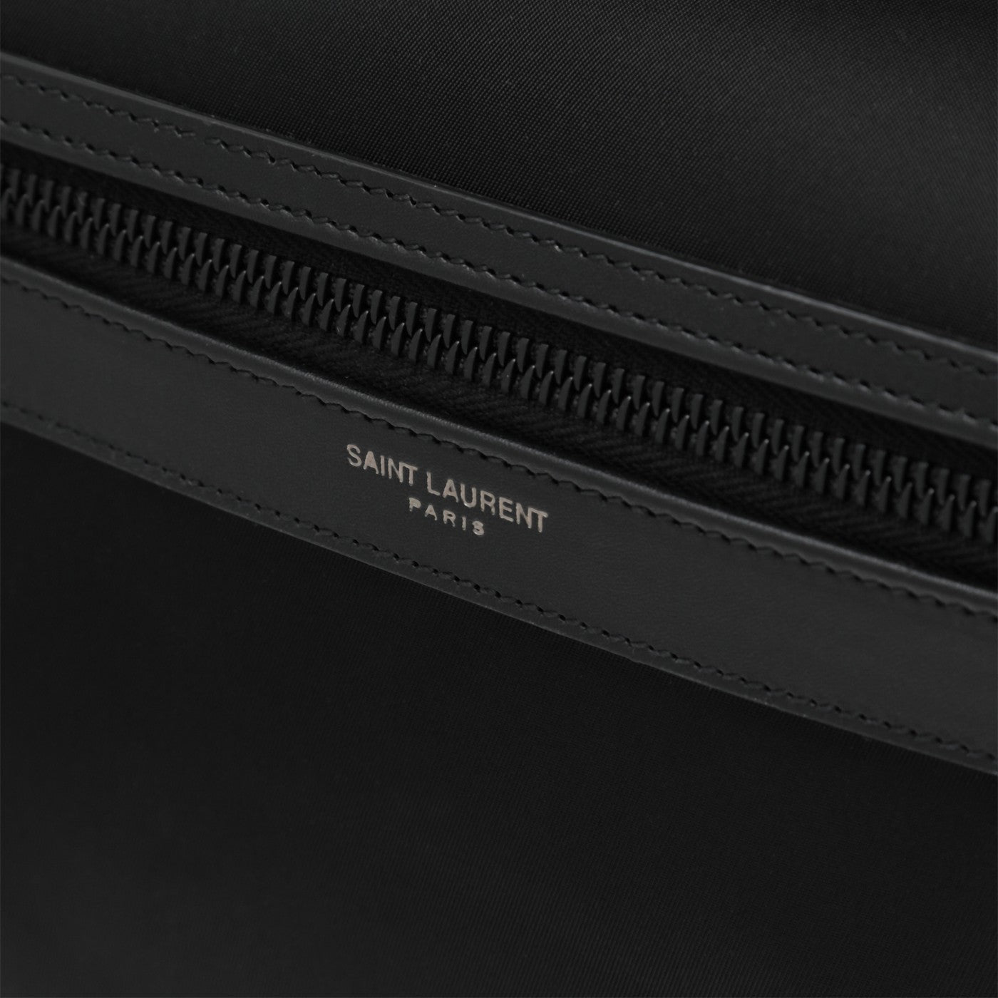 Black leather and nylon backpack