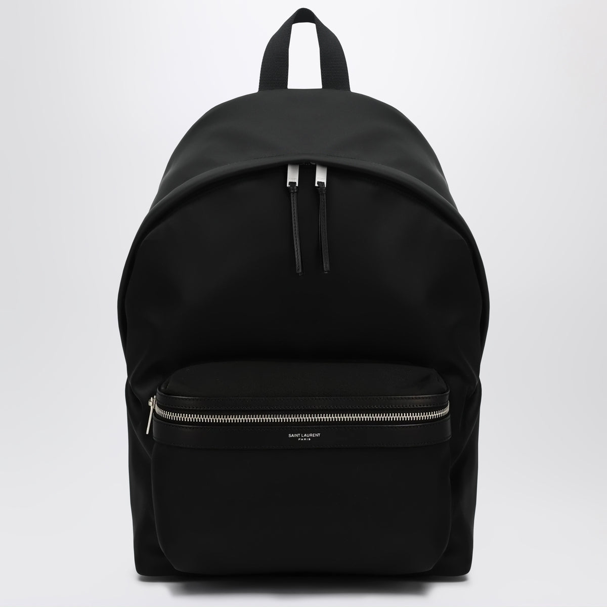 Sac à dos en cuir et nylon noir