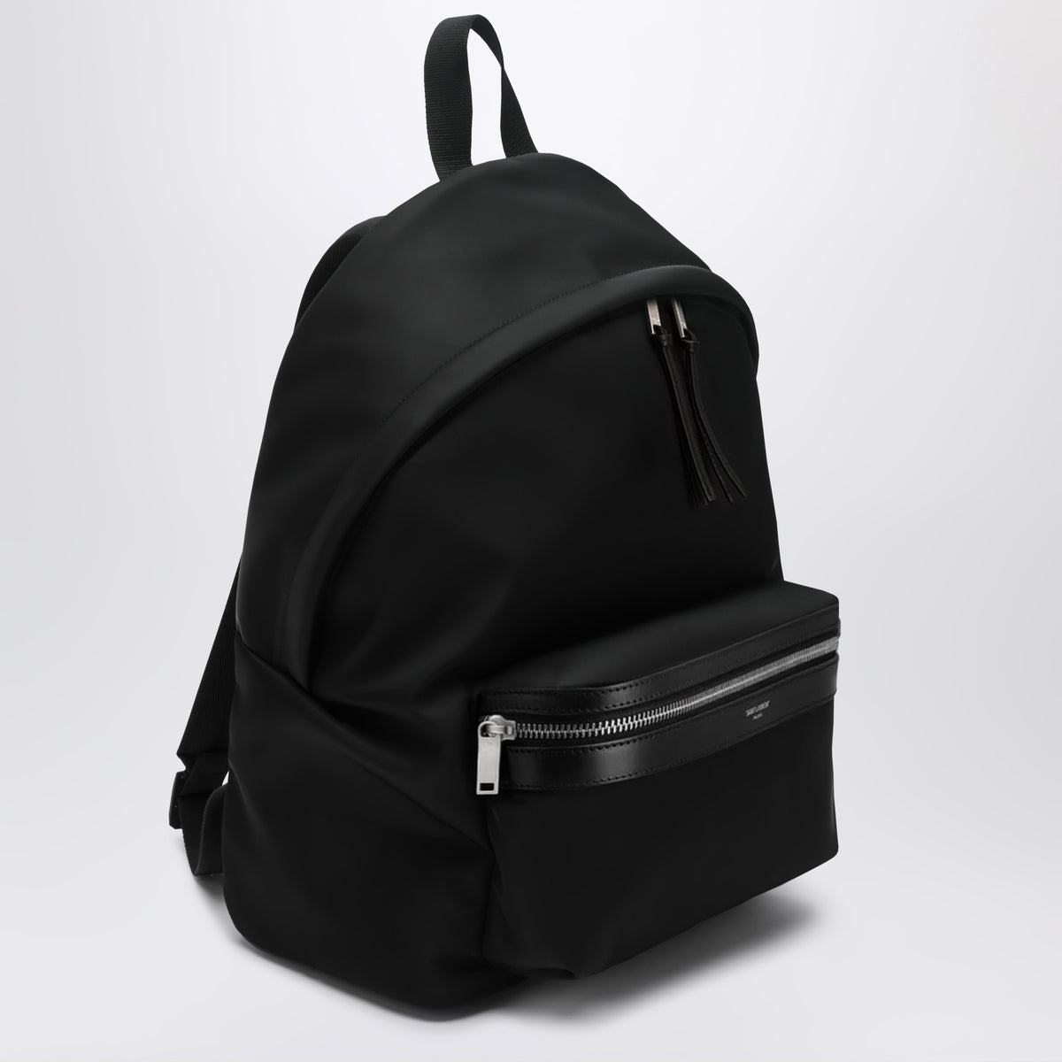 Sac à dos en cuir et nylon noir