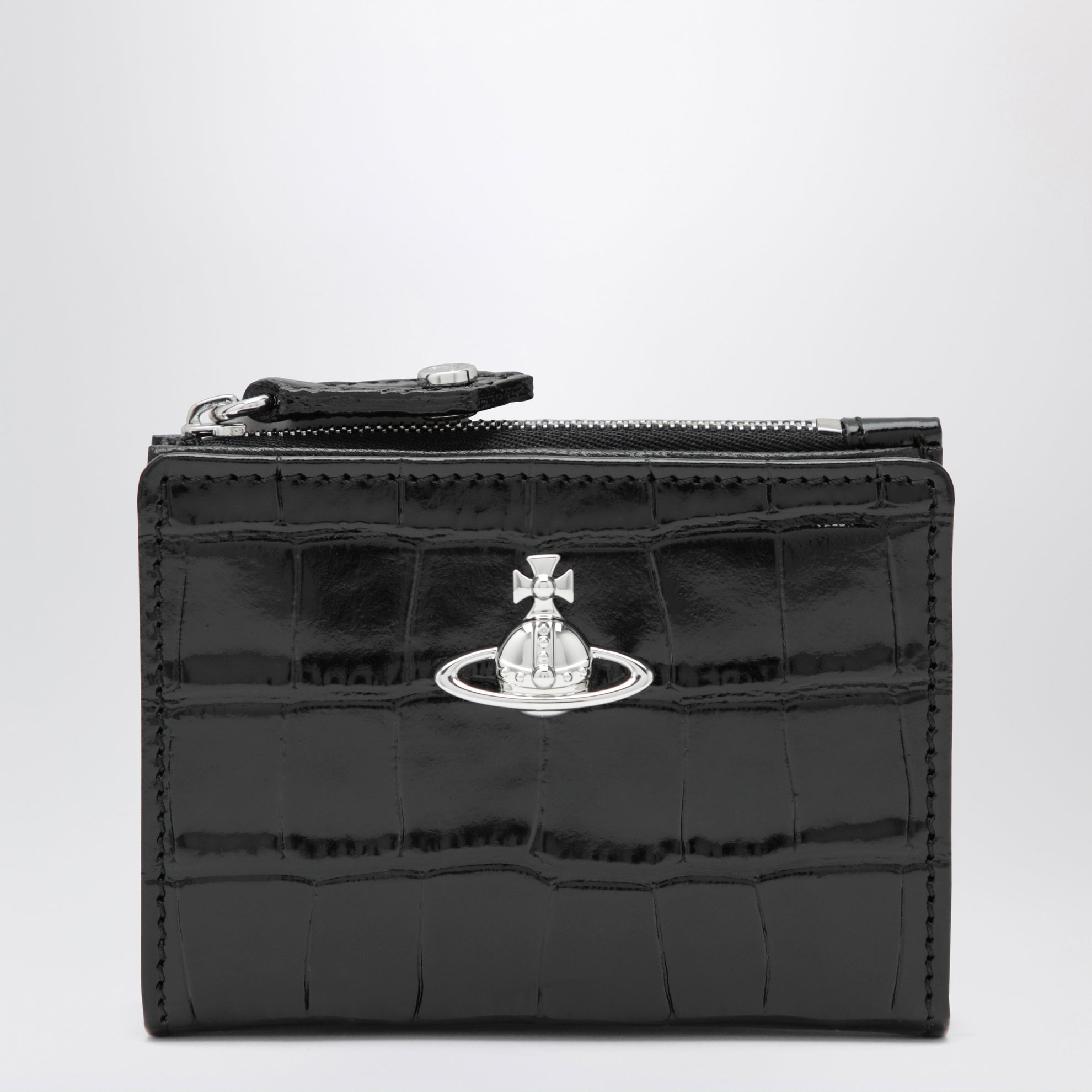Kartenetui Slim Flap aus Kalbsleder in Schwarz