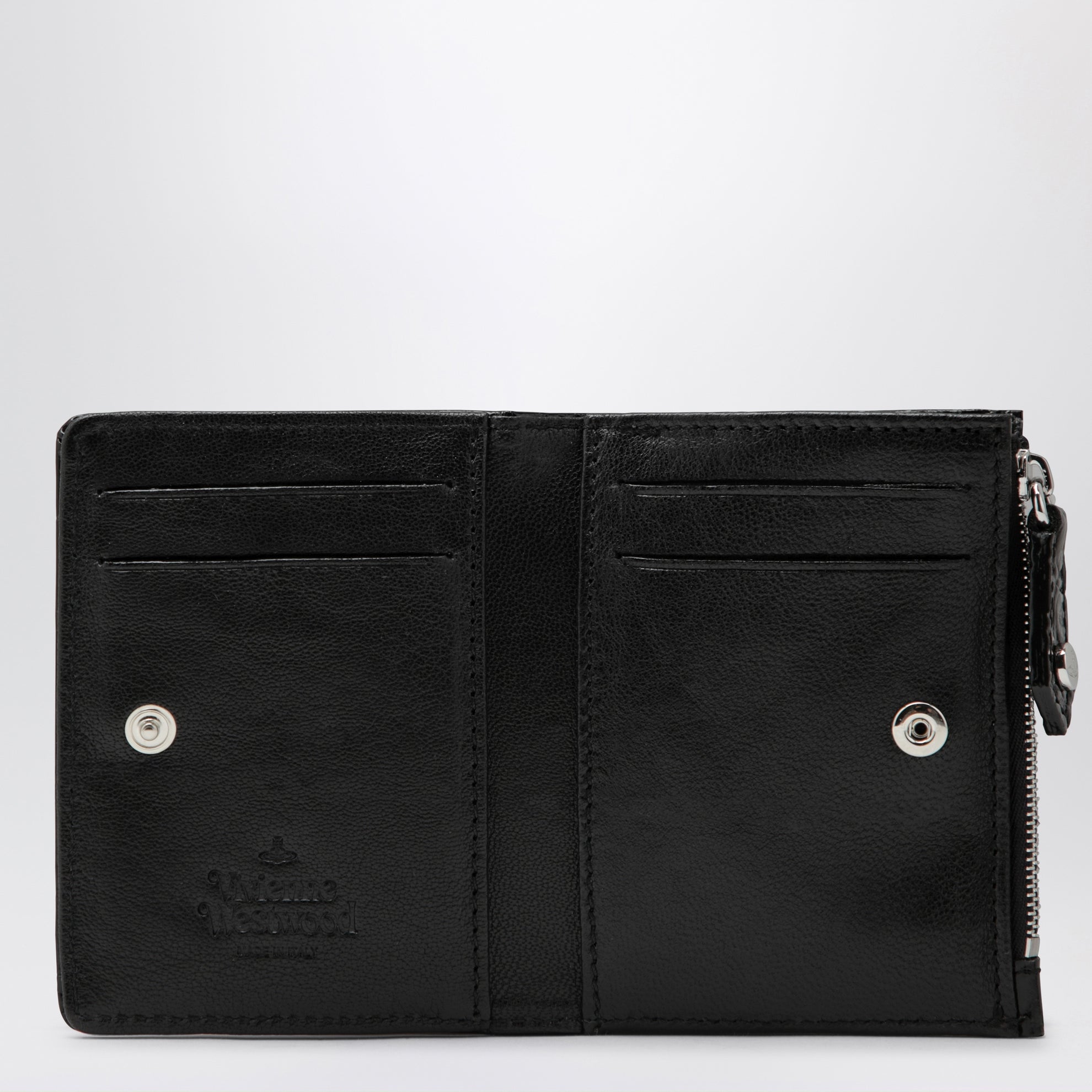Kartenetui Slim Flap aus Kalbsleder in Schwarz