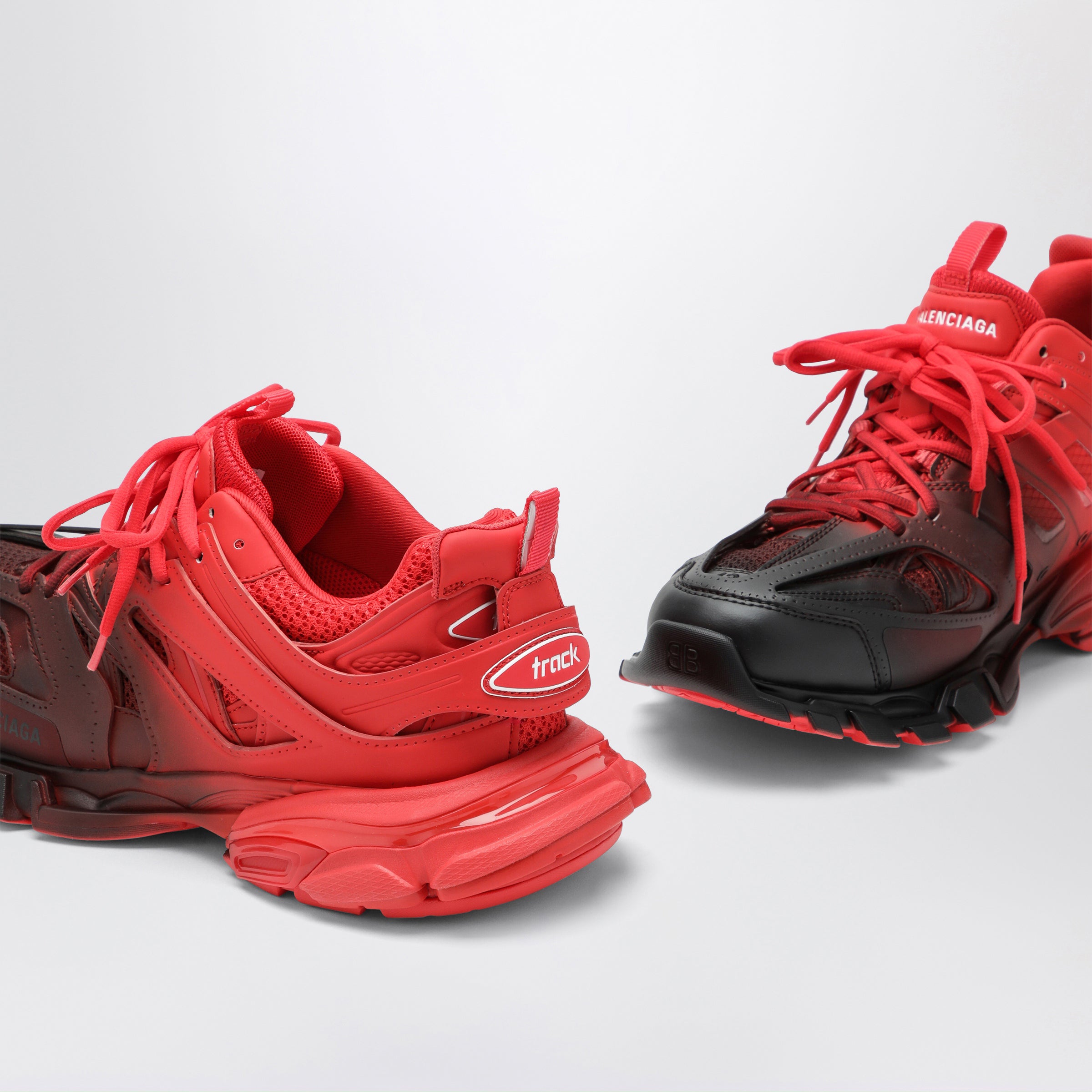 Balenciaga Track Gradient sneakers in red and black polyurethane