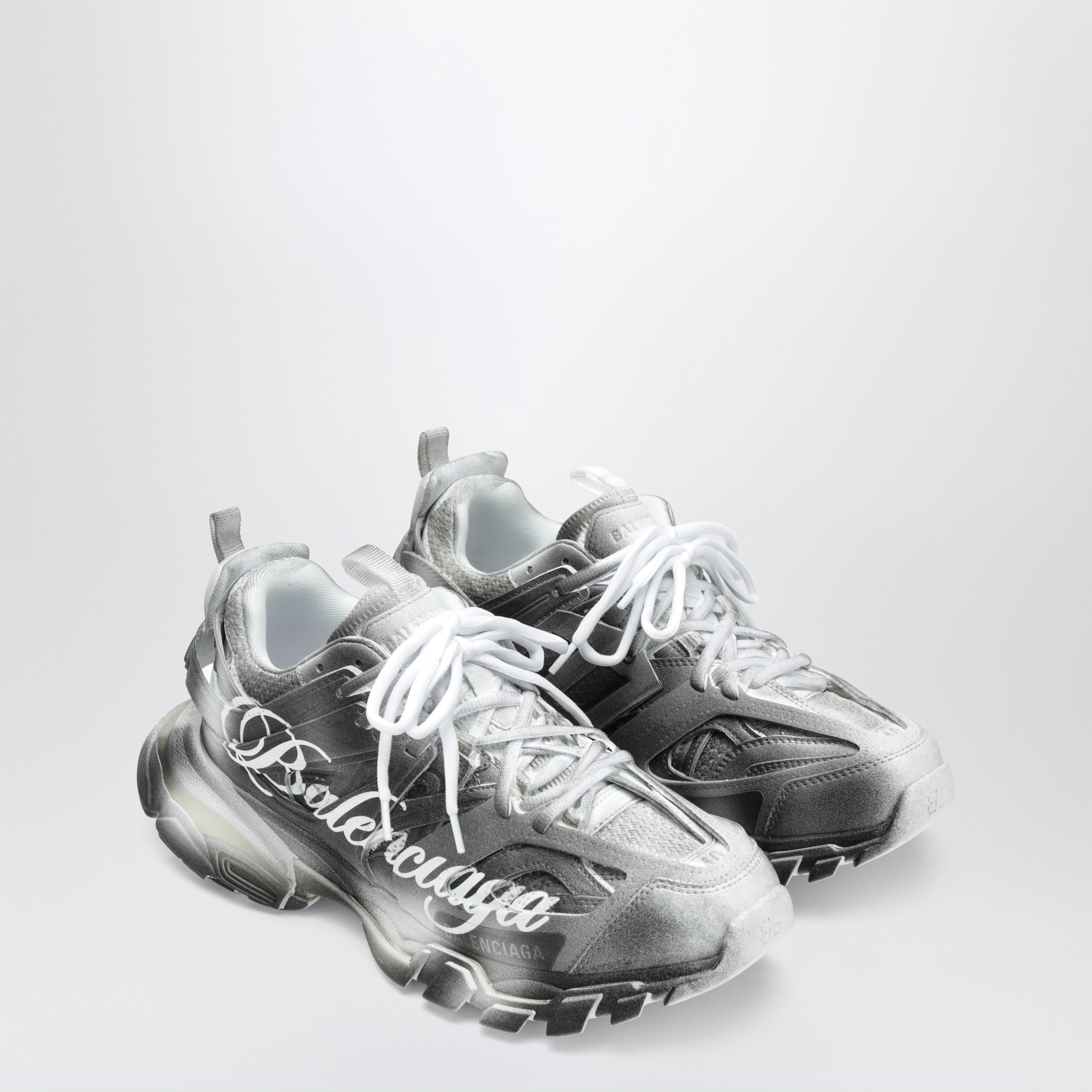 Balenciaga Track Stencil Logo sneakers in black/white | TheDoubleF