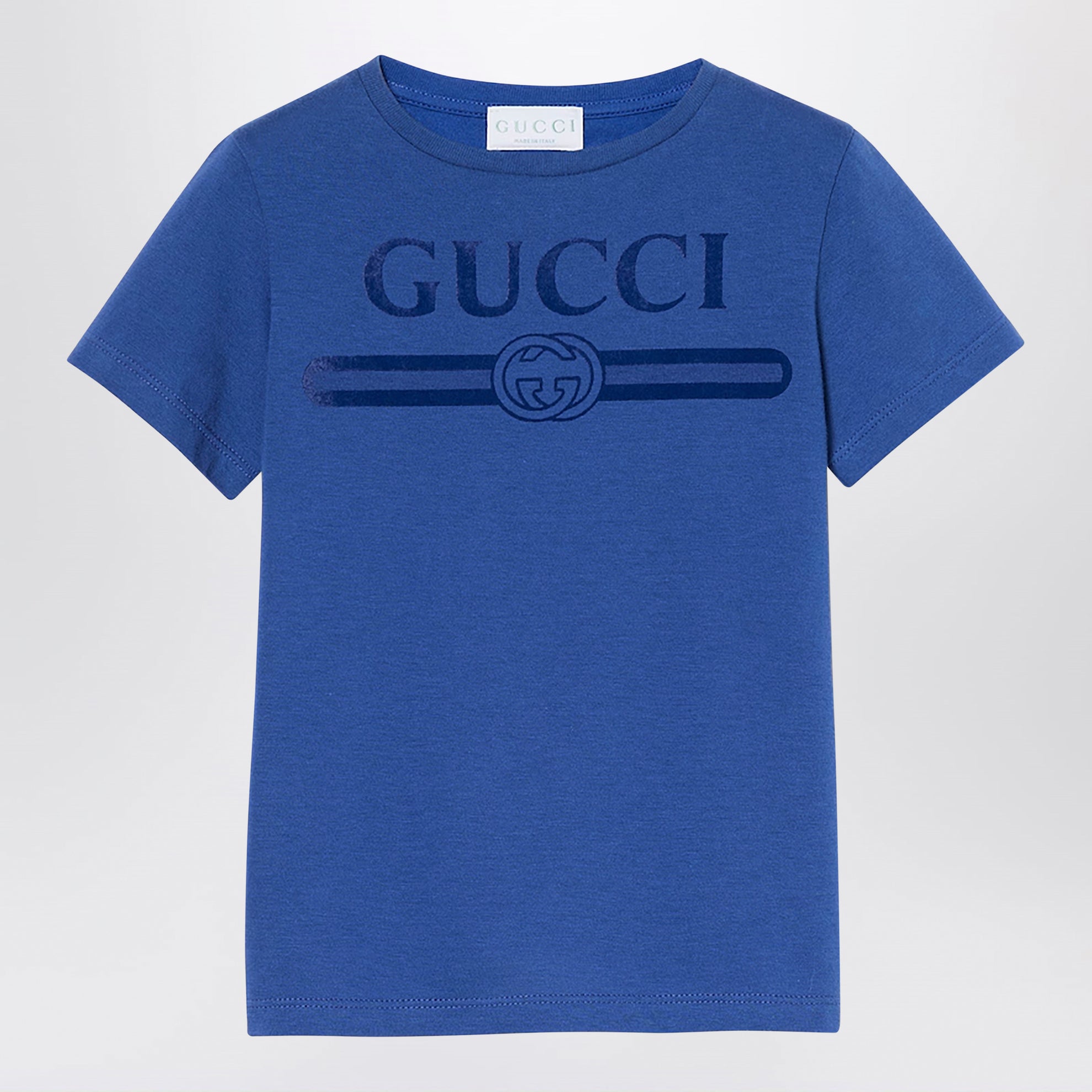 T-shirt bleu outremer avec imprimé logo