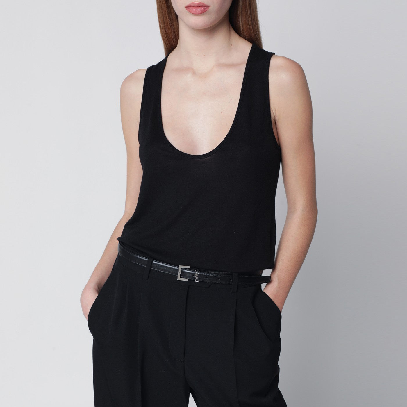 Cassandre black leather belt