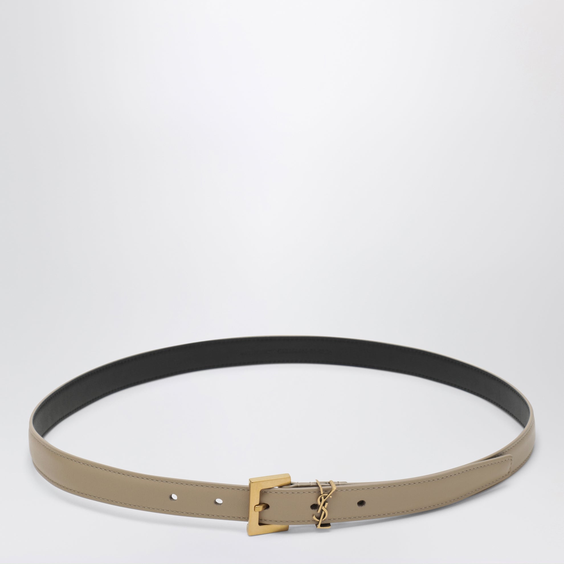 Dark beige Cassandre belt in box leather