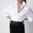 Ceinture fine Cassandre en cuir grainé noir