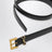 Ceinture fine Cassandre en cuir grainé noir