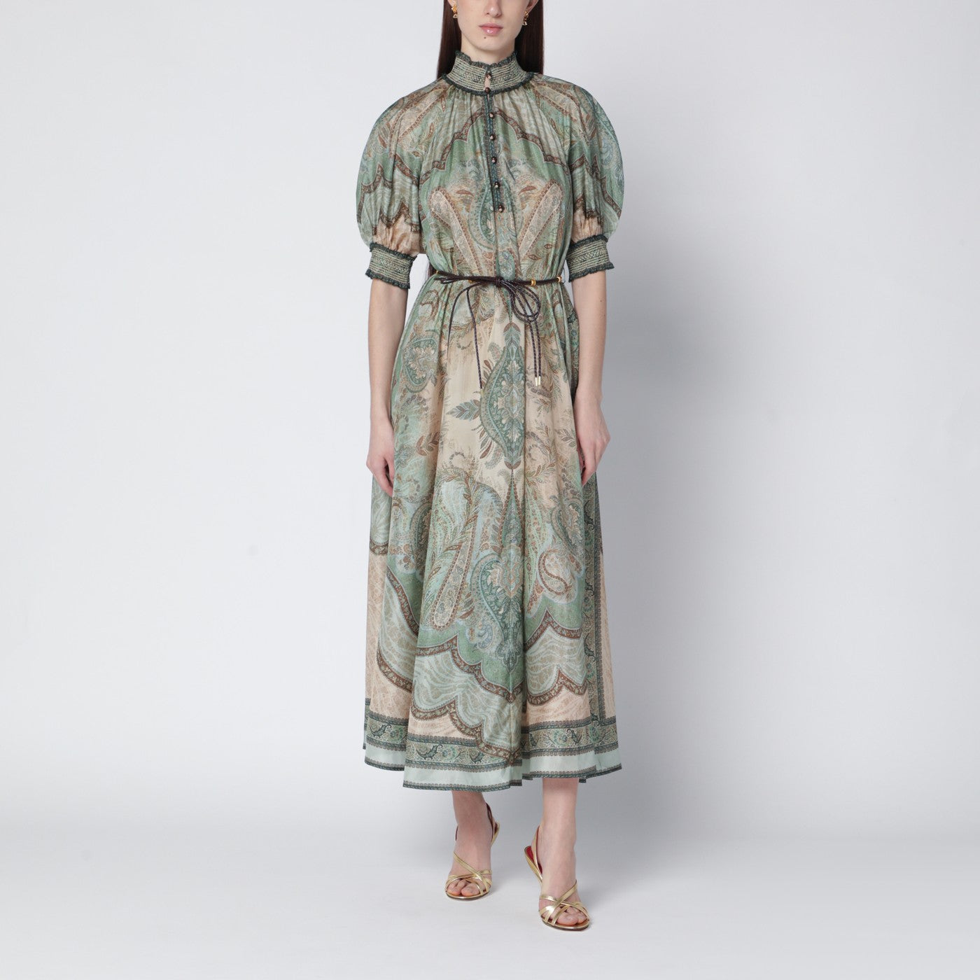 Wanderlust Billow Kleid mit Tapisserie-Print