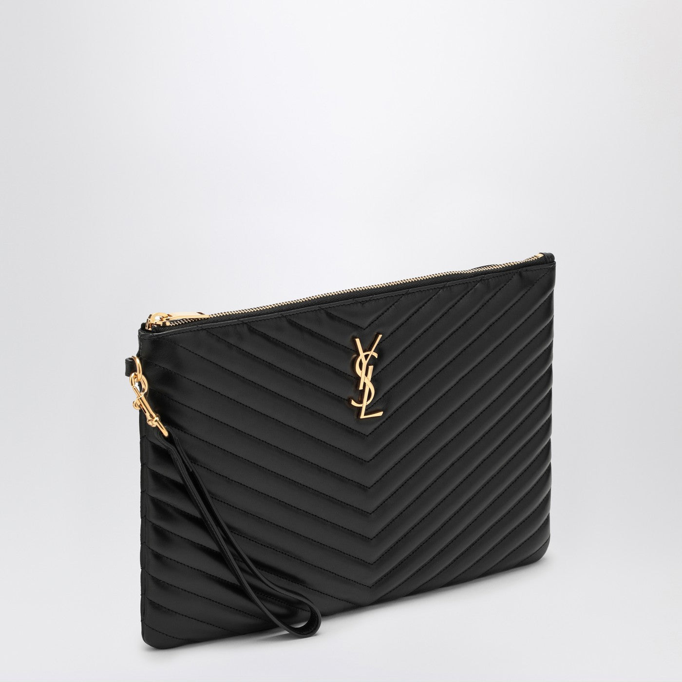 Cassandre black quilted leather tablet sleeve